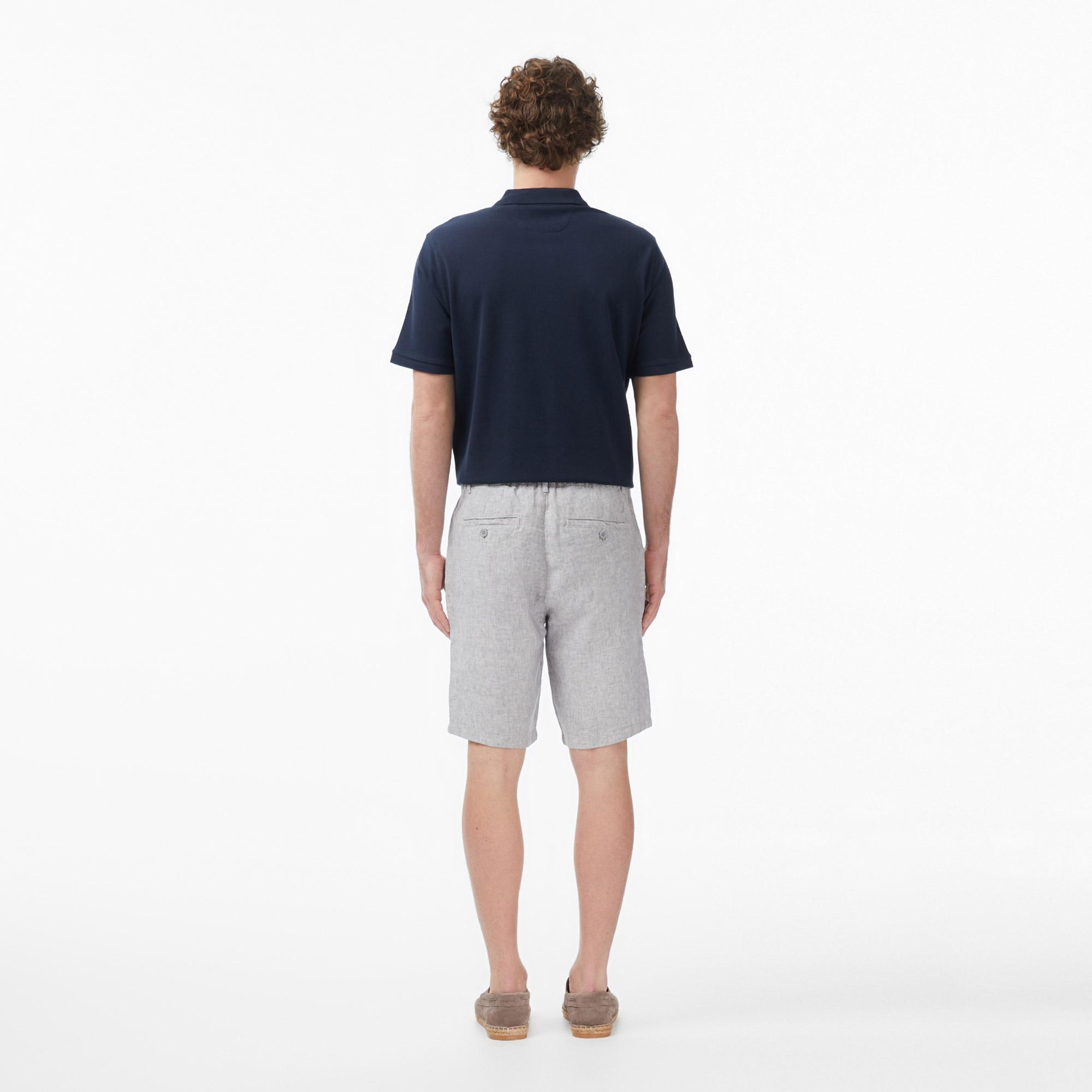 Nautica Erkek Gri Regular Fit Keten Şort
