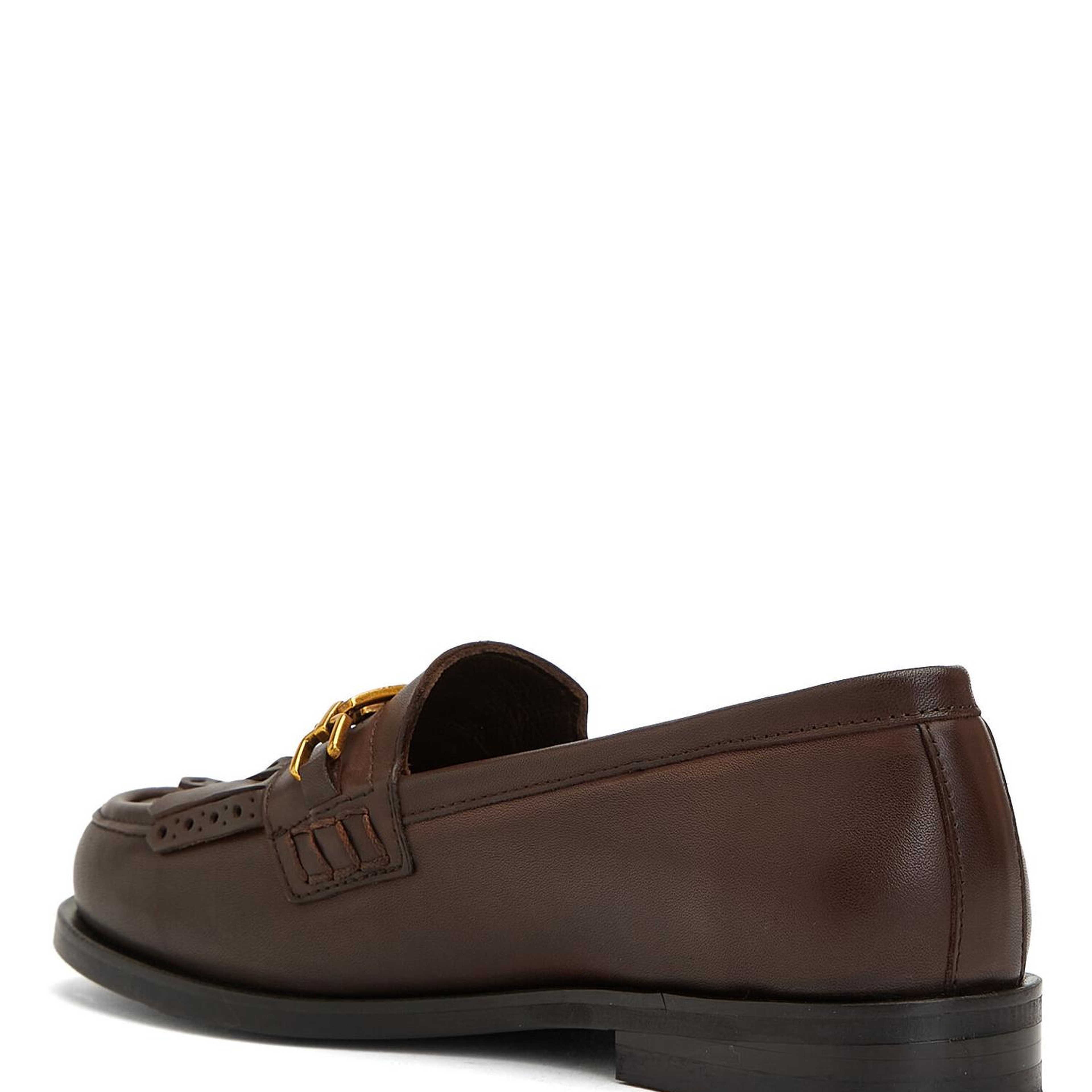Beymen Club Kadın Kahverengi Zincir Logo Detaylı Deri Loafer