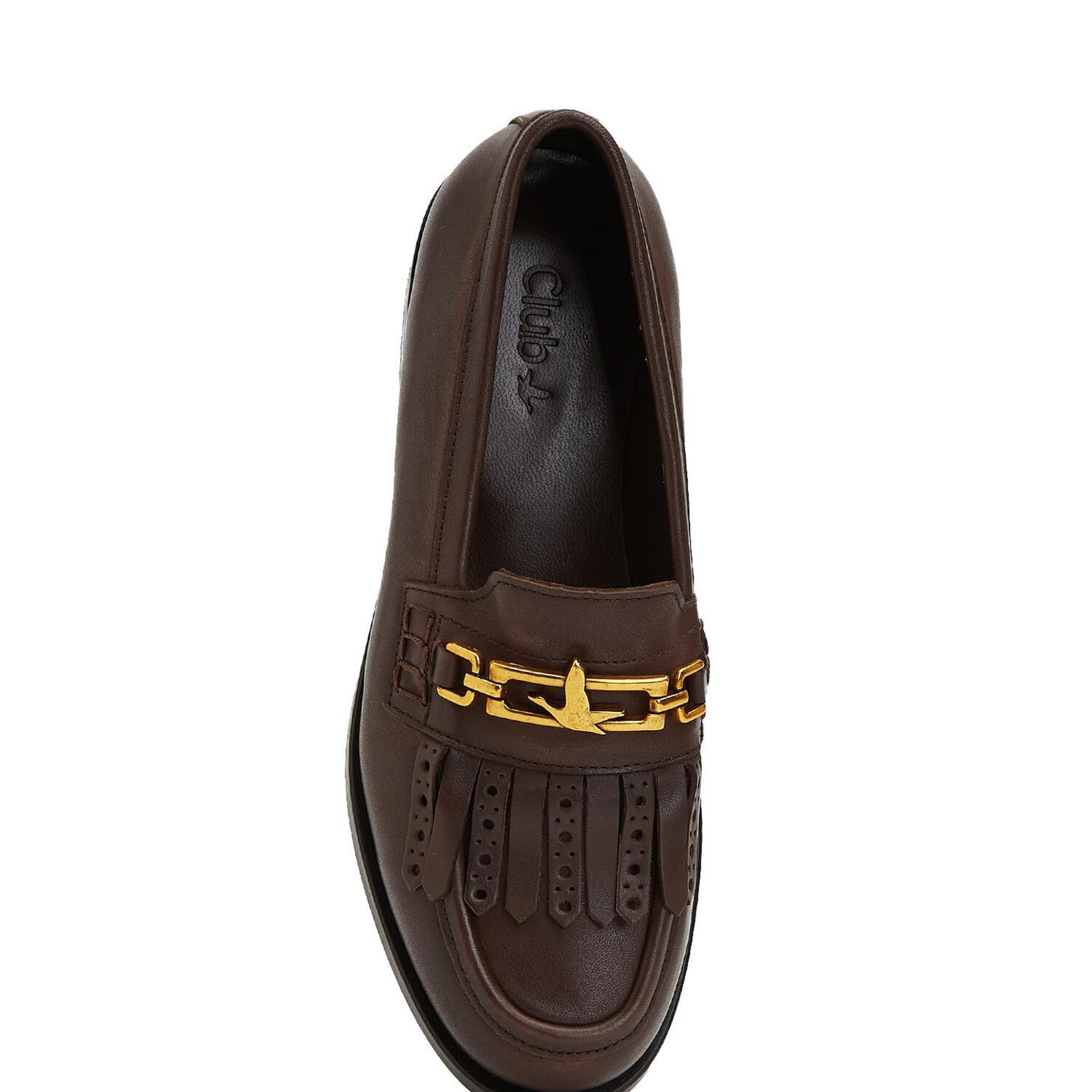 Beymen Club Kadın Kahverengi Zincir Logo Detaylı Deri Loafer