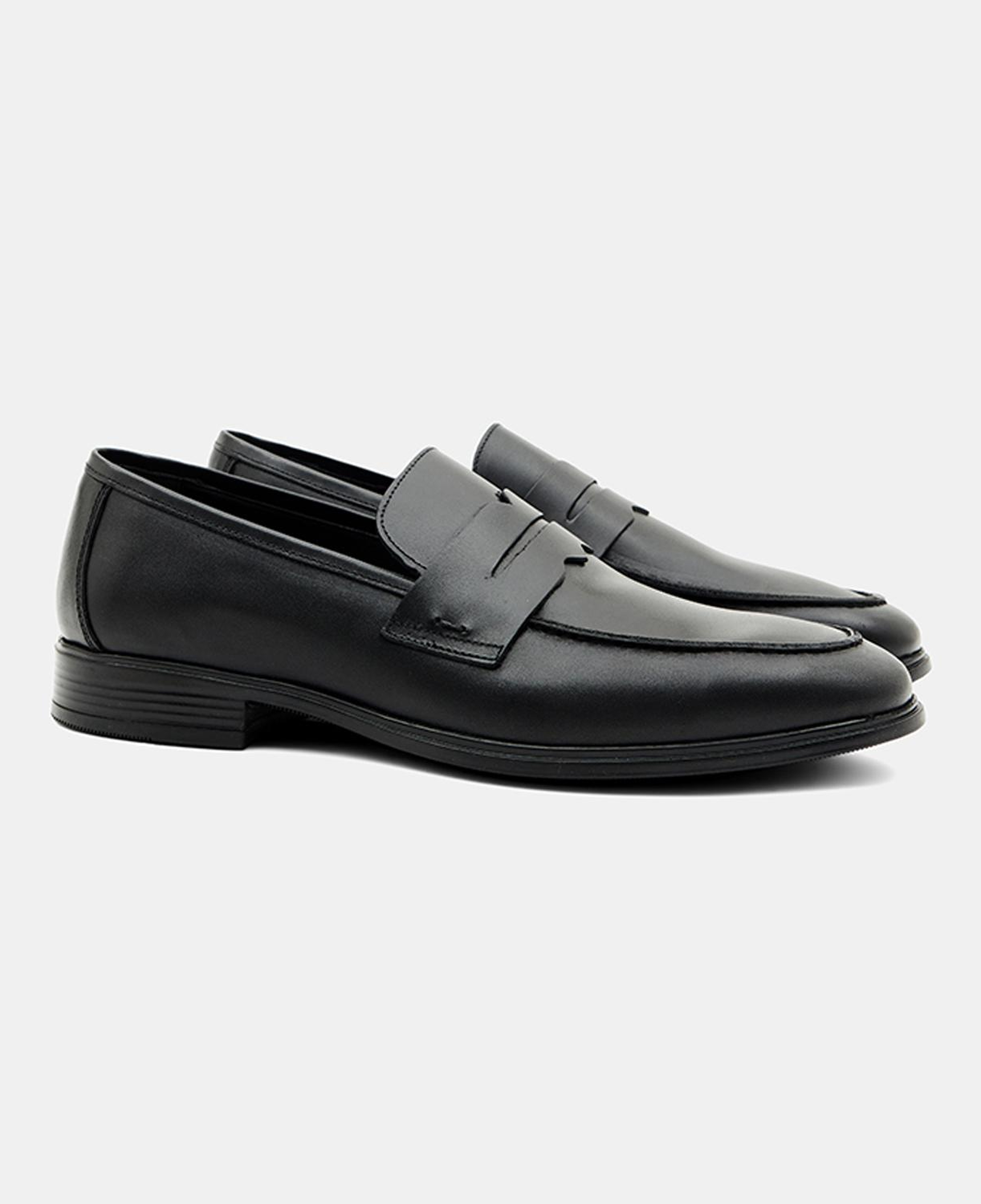 Erkek Siyah Klasik Slip-On Deri Loafer