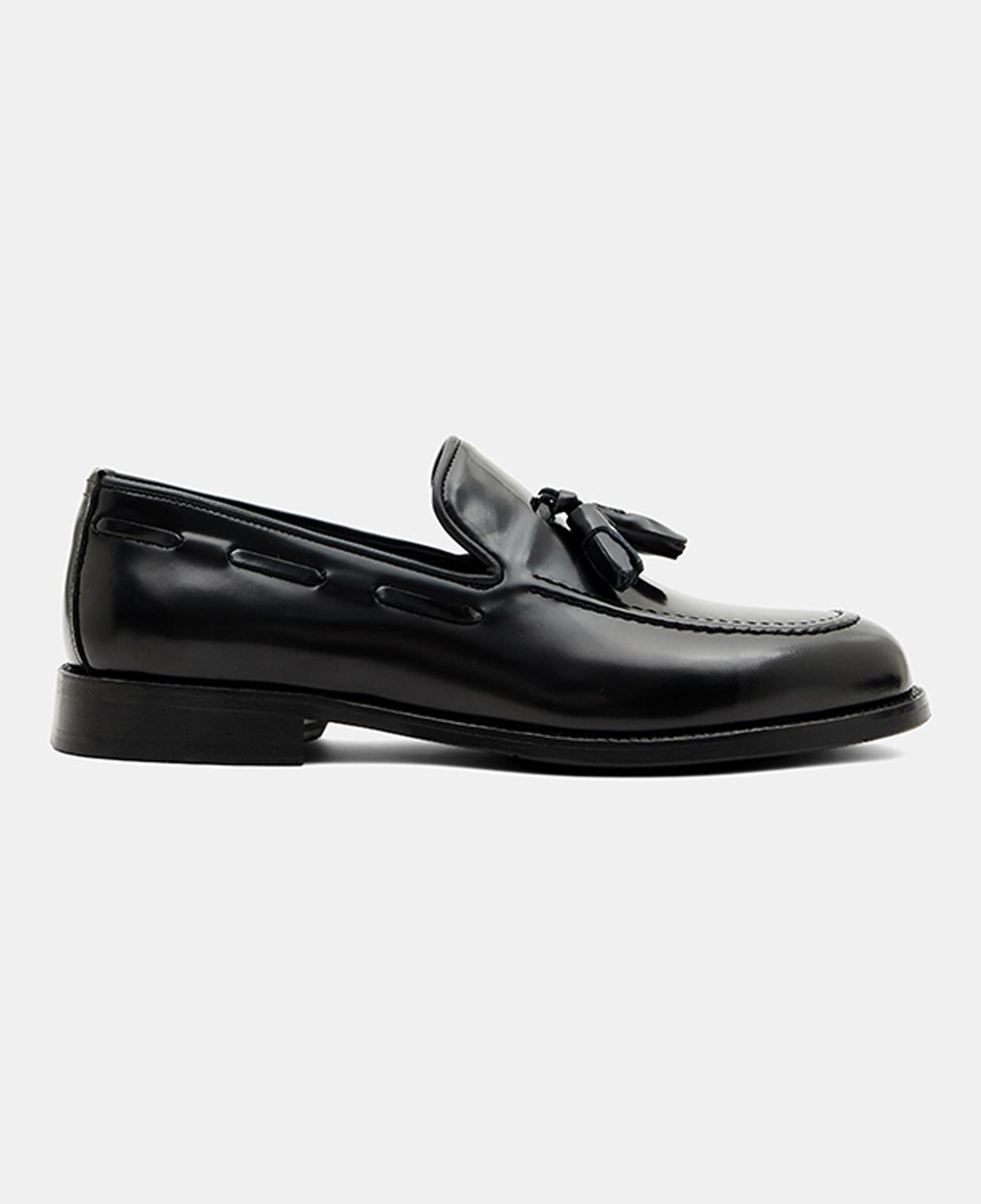 Erkek Siyah Püsküllü Klasik Deri Loafer