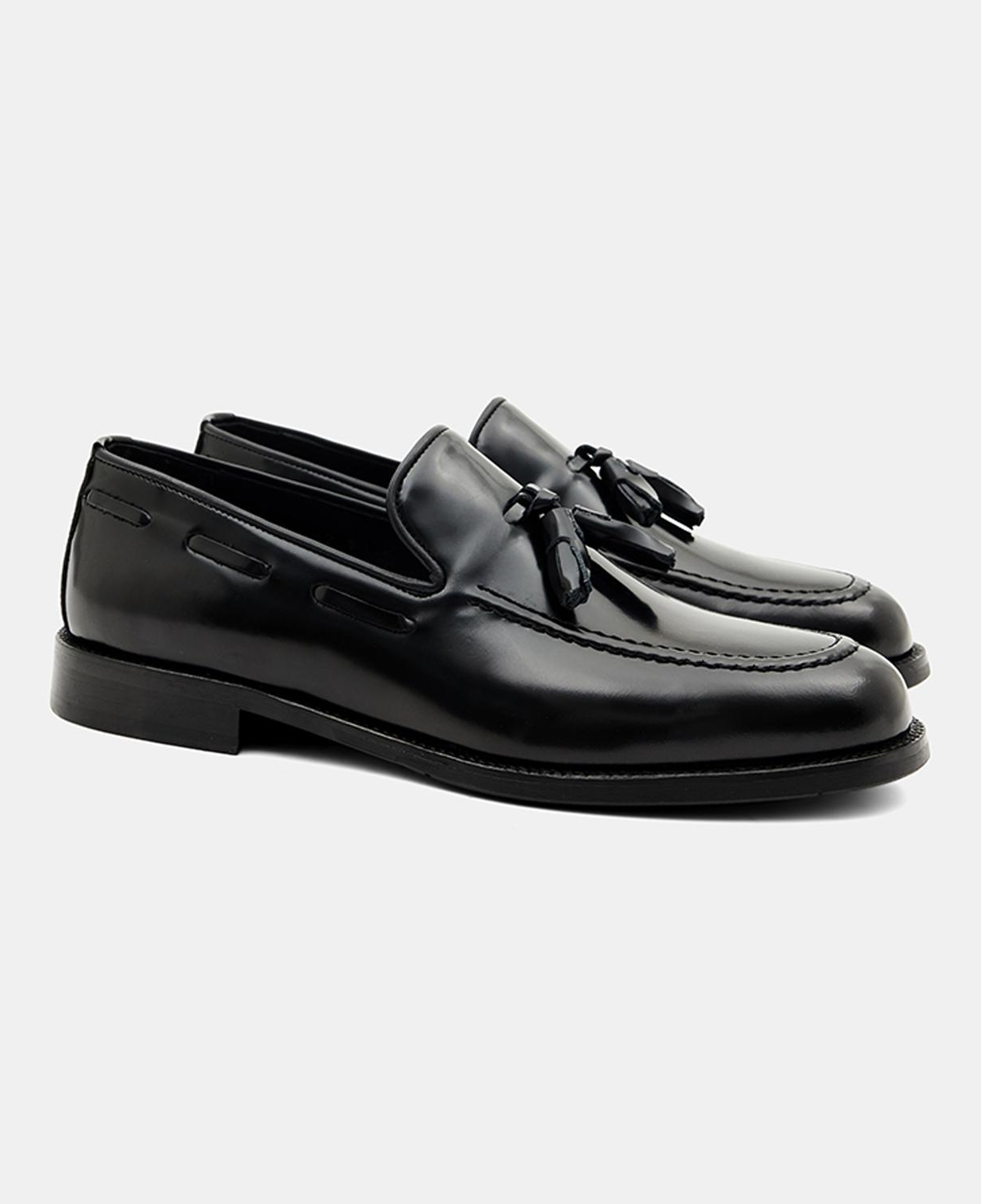 Erkek Siyah Püsküllü Klasik Deri Loafer