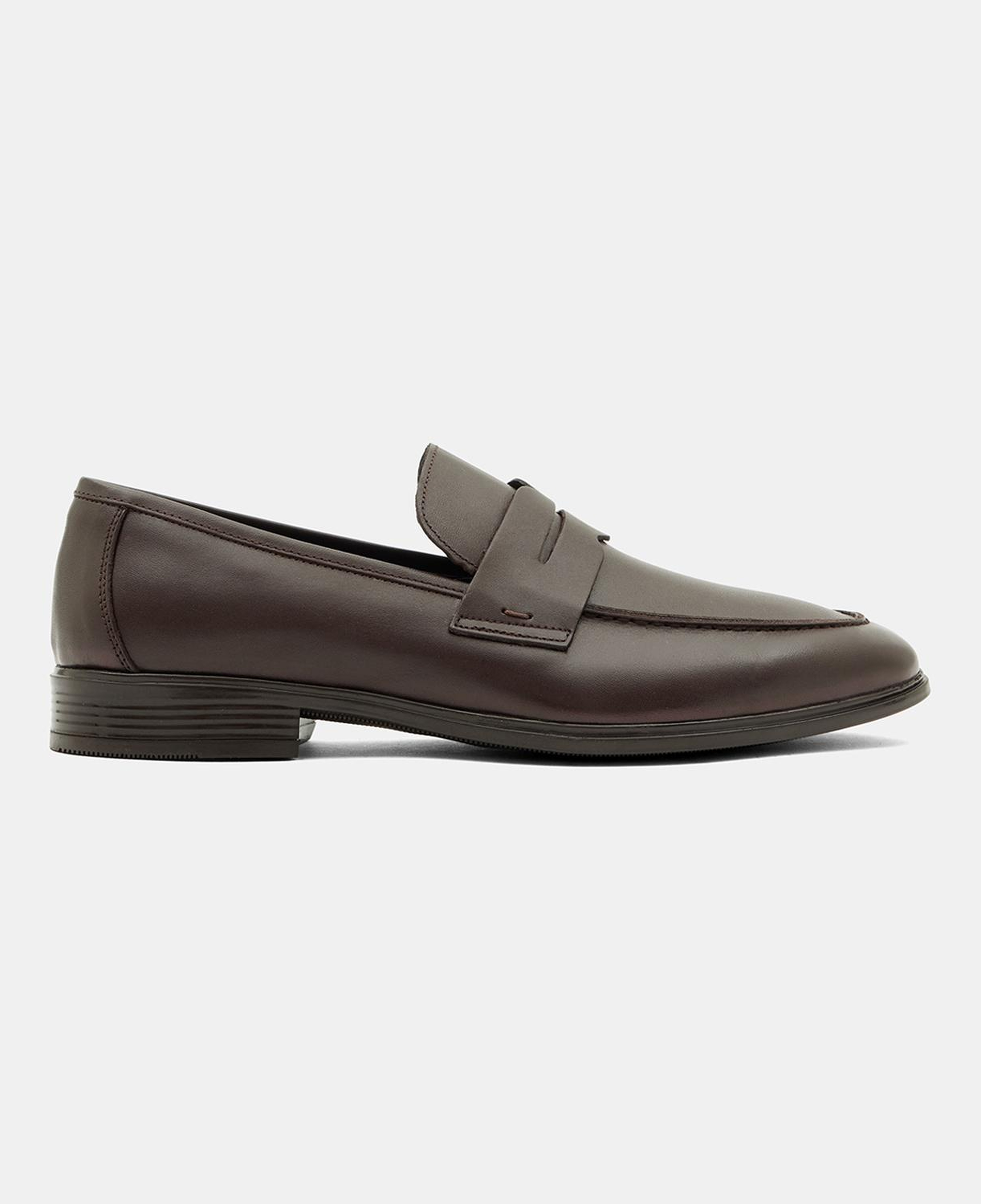 Erkek Koyu Kahve Klasik Slip-On Deri Loafer