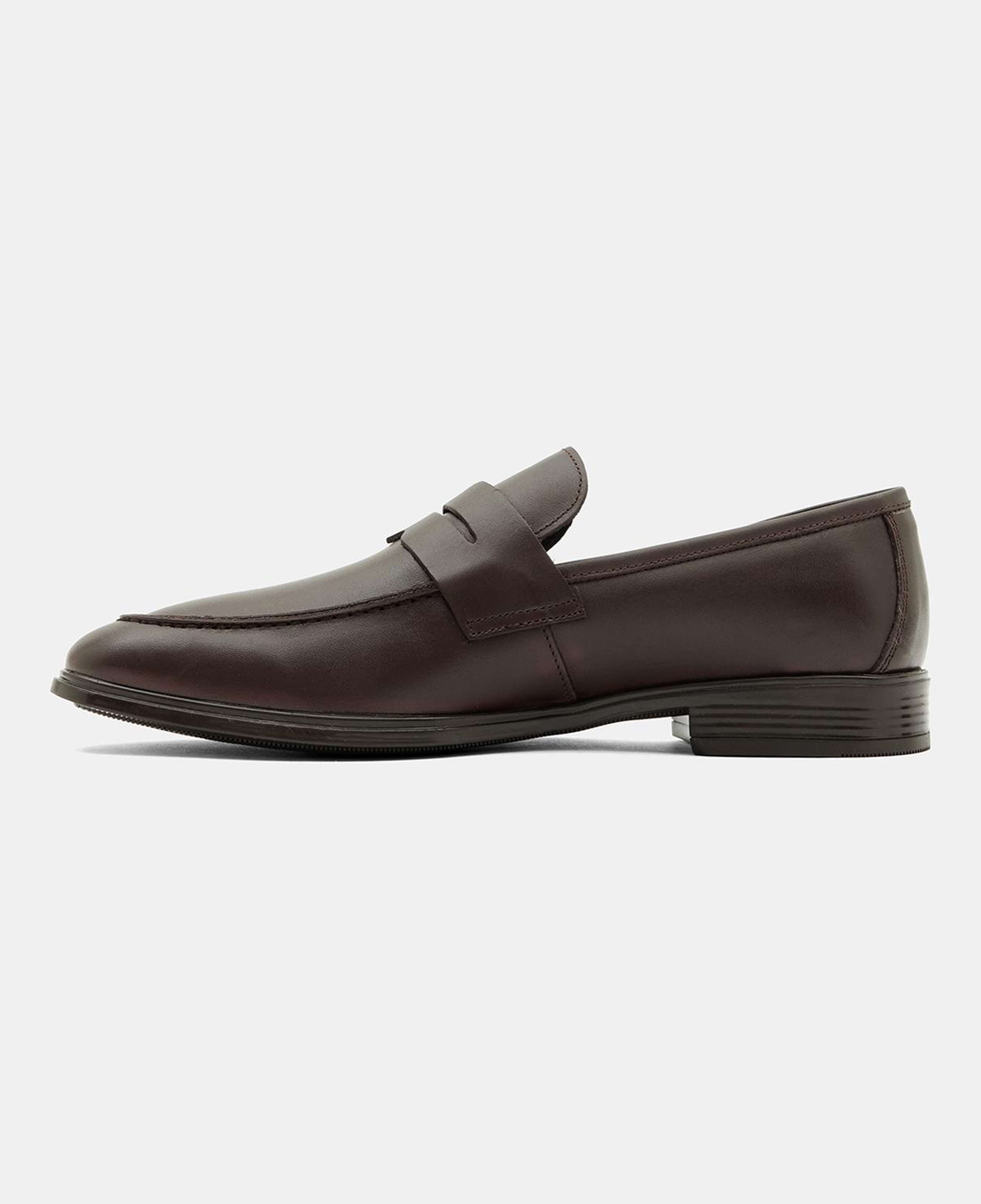 Erkek Koyu Kahve Klasik Slip-On Deri Loafer