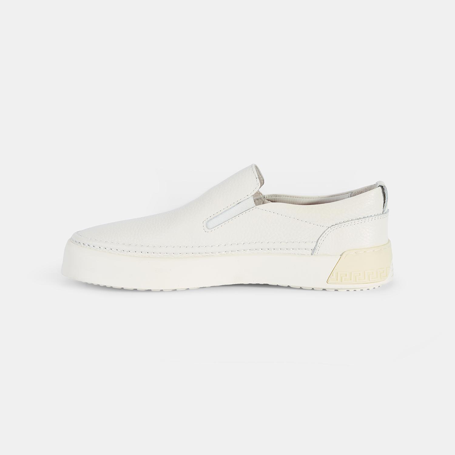 Erkek Beyaz Slip-On Deri Loafer