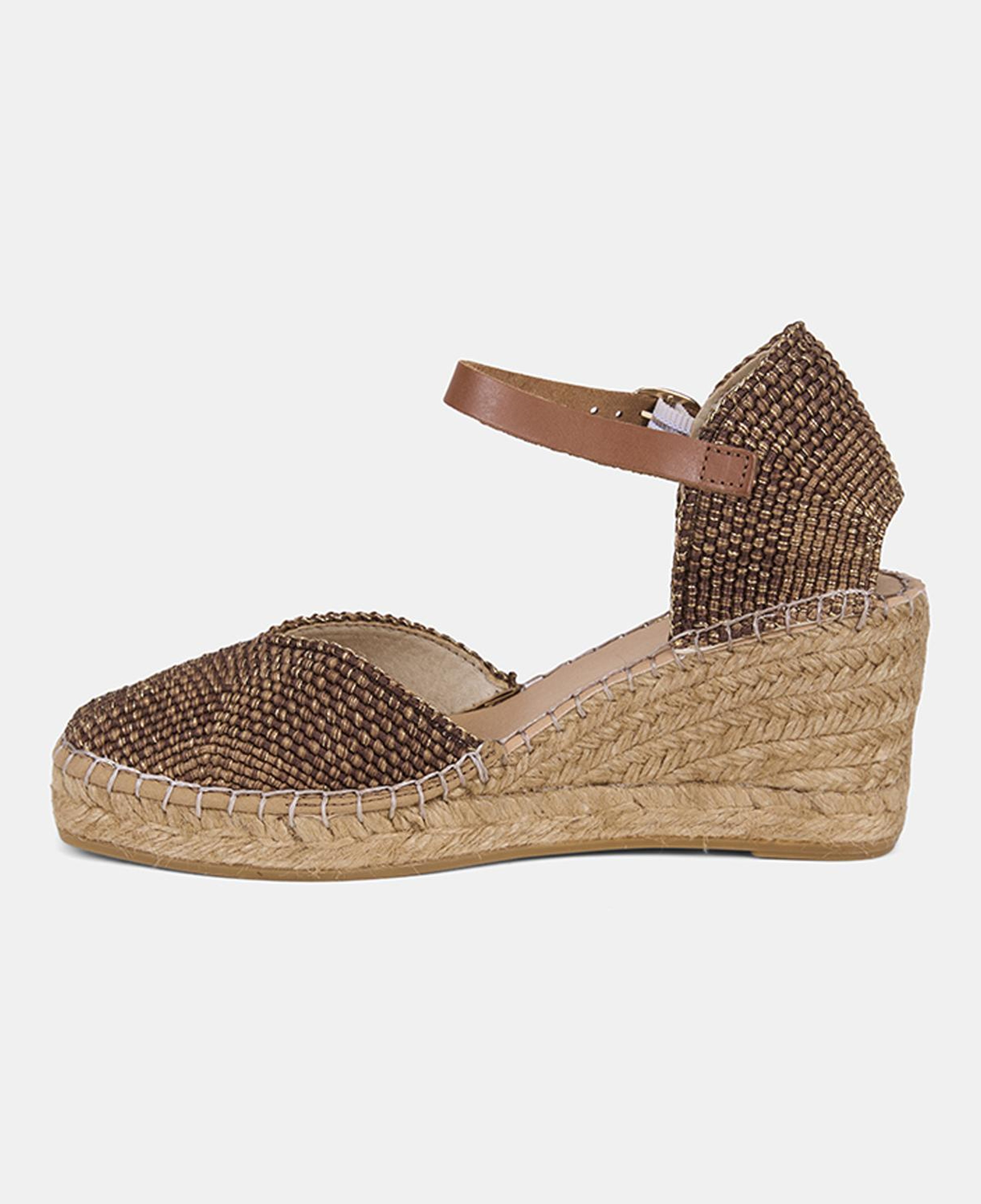 Kadın Kahve Dolgu Topuklu Hasır Espadril