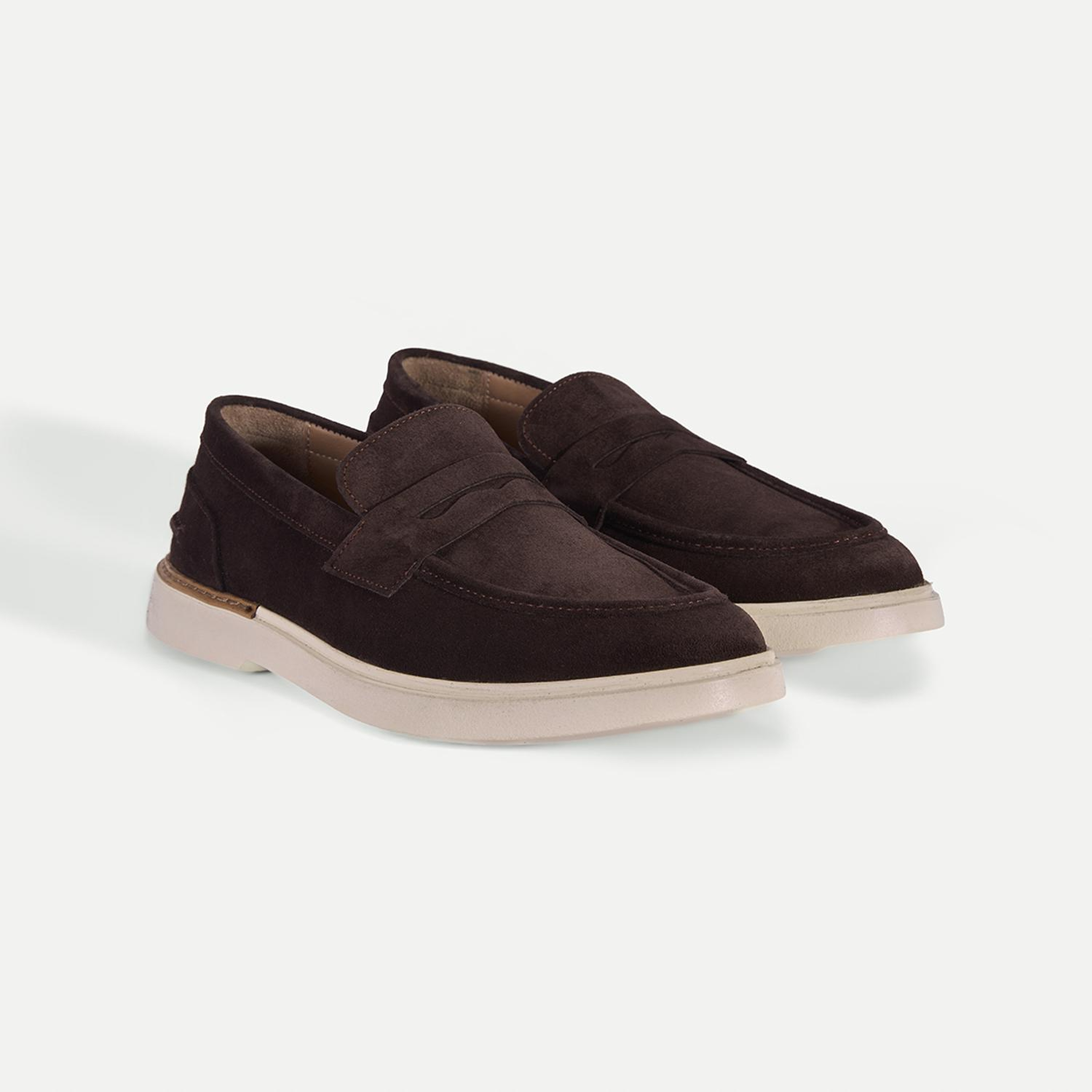 Erkek Kahve Klasik Süet Deri Loafer