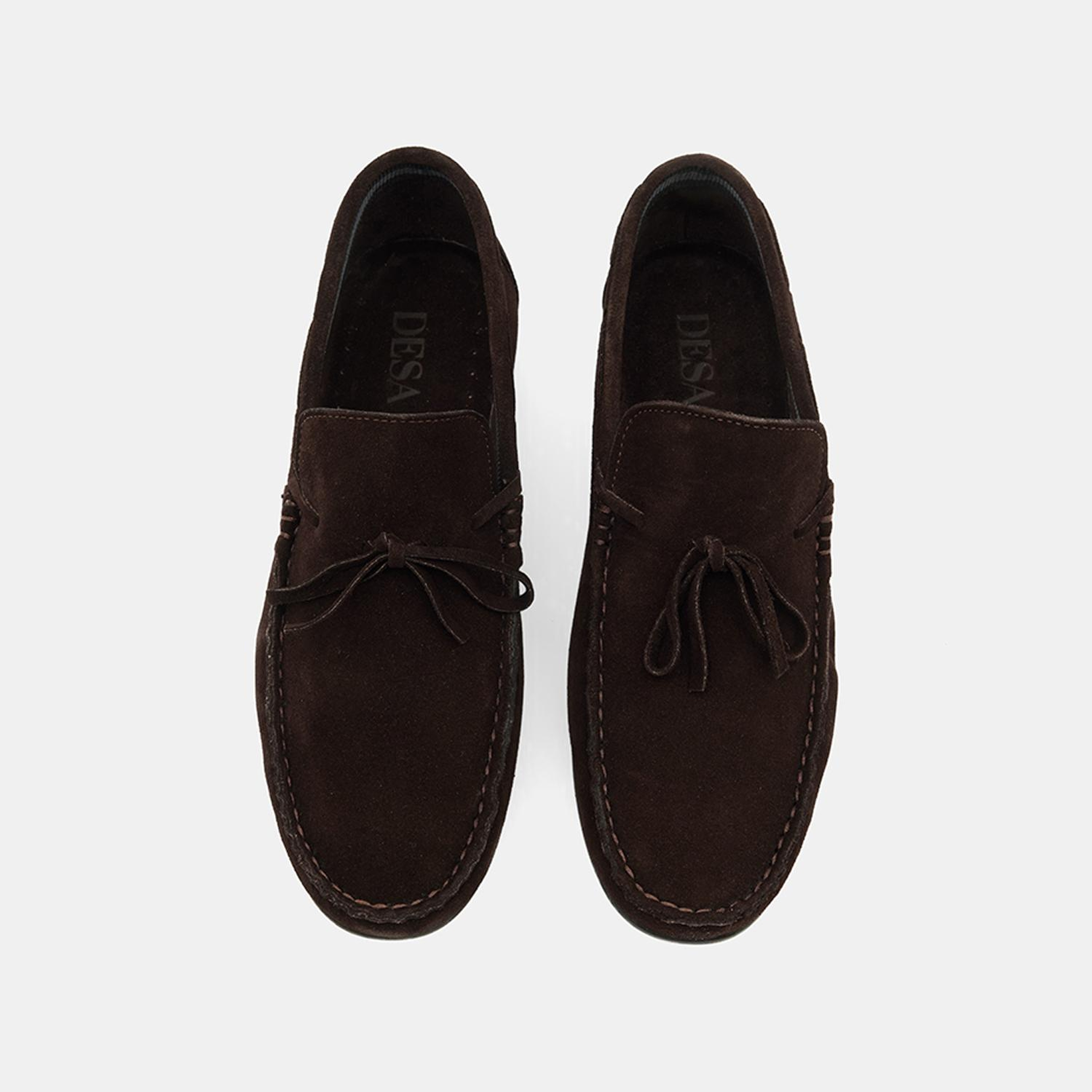 Erkek Kahverengi Bağcık Detaylı Süet Loafer