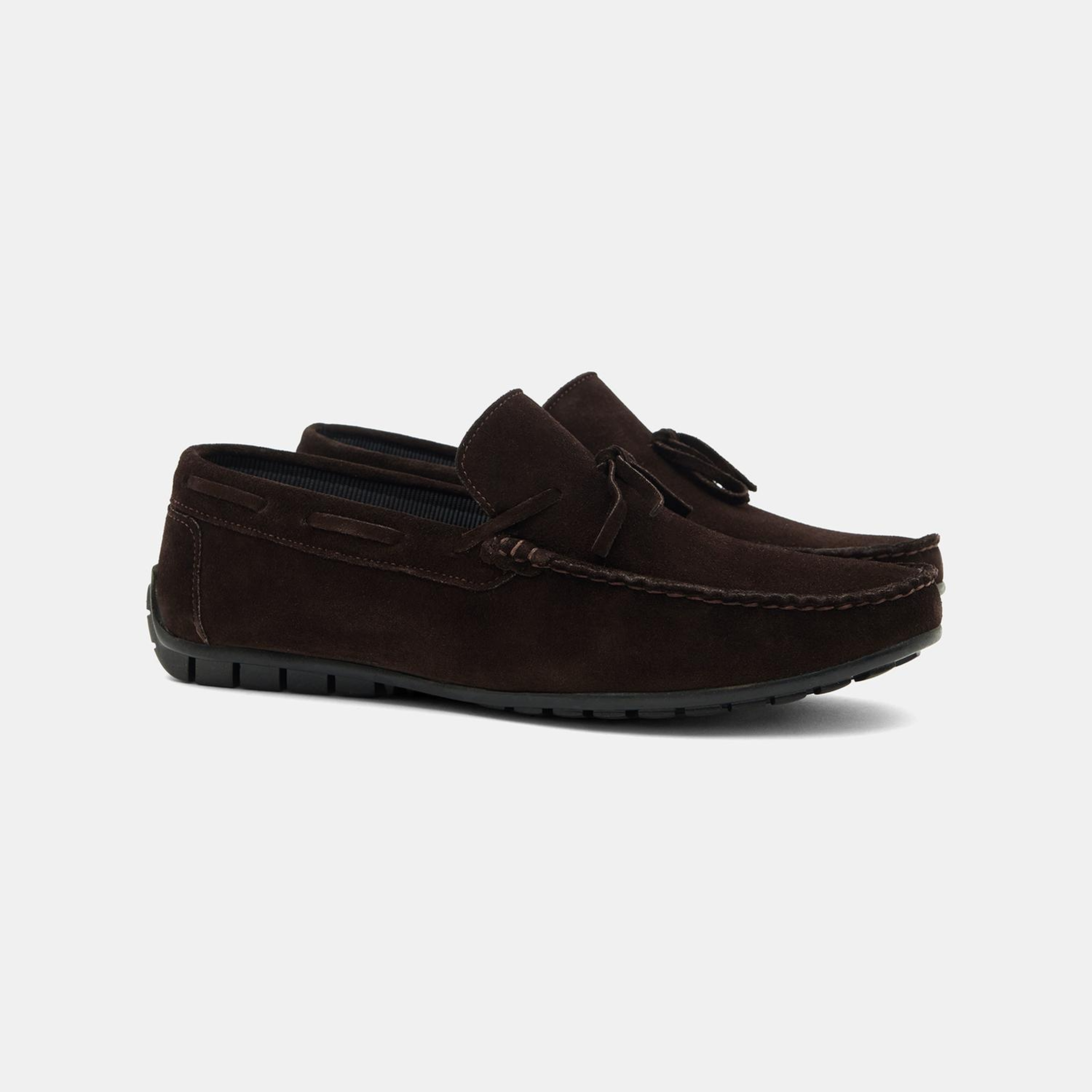 Erkek Kahverengi Bağcık Detaylı Süet Loafer
