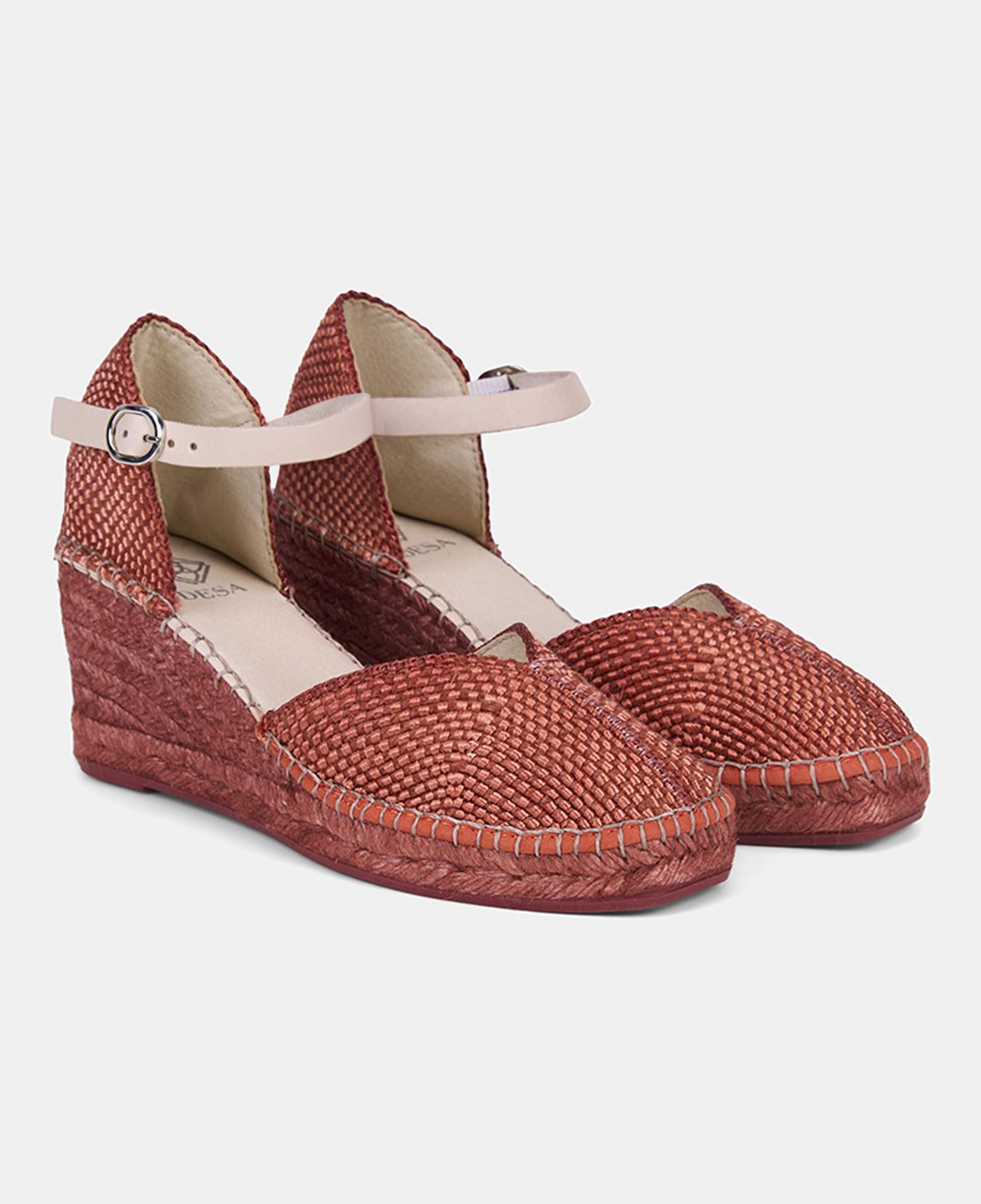 Kadın Kiremit Dolgu Topuklu Hasır Espadril