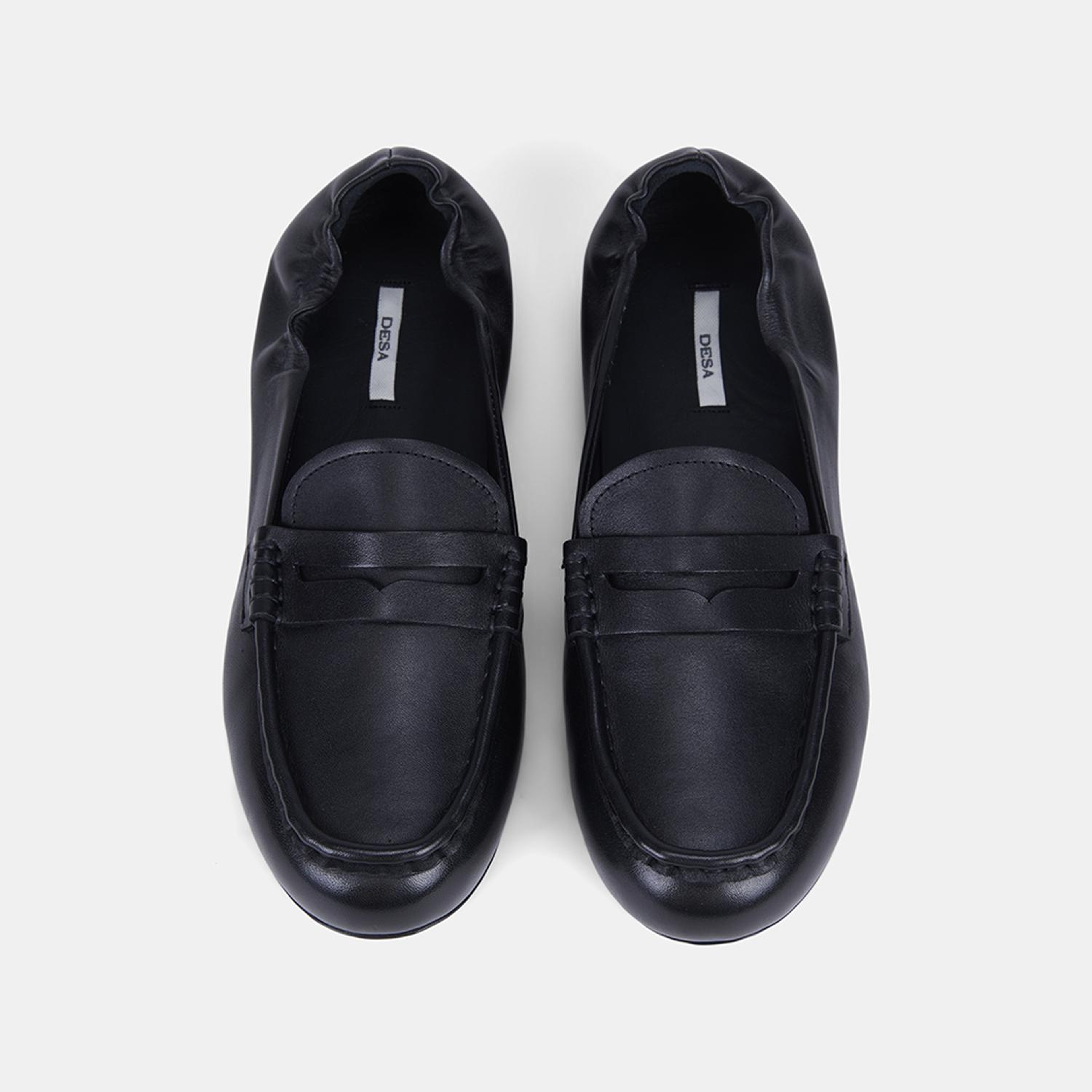 Kadın Siyah Slip-On Deri Loafer