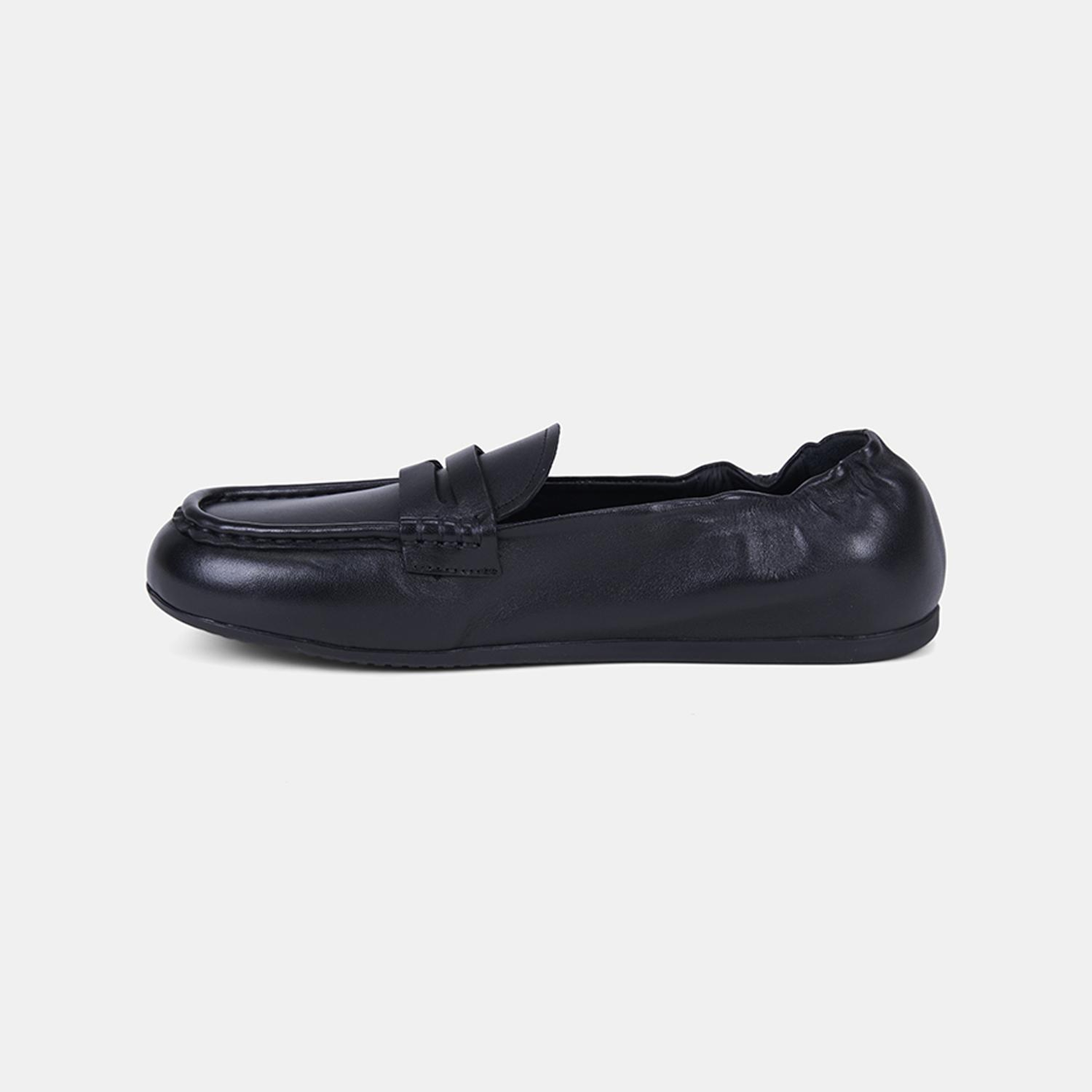 Kadın Siyah Slip-On Deri Loafer