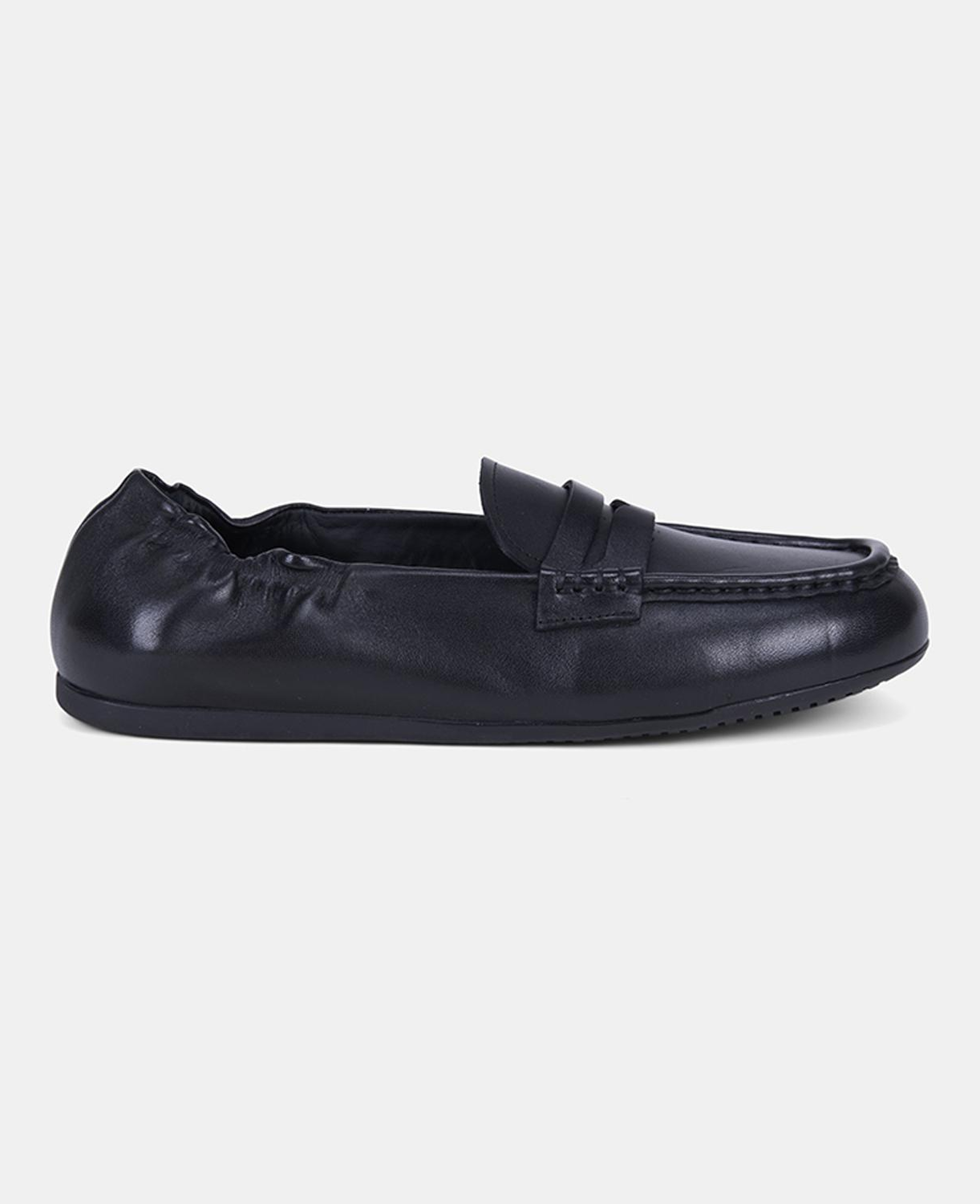 Kadın Siyah Slip-On Deri Loafer