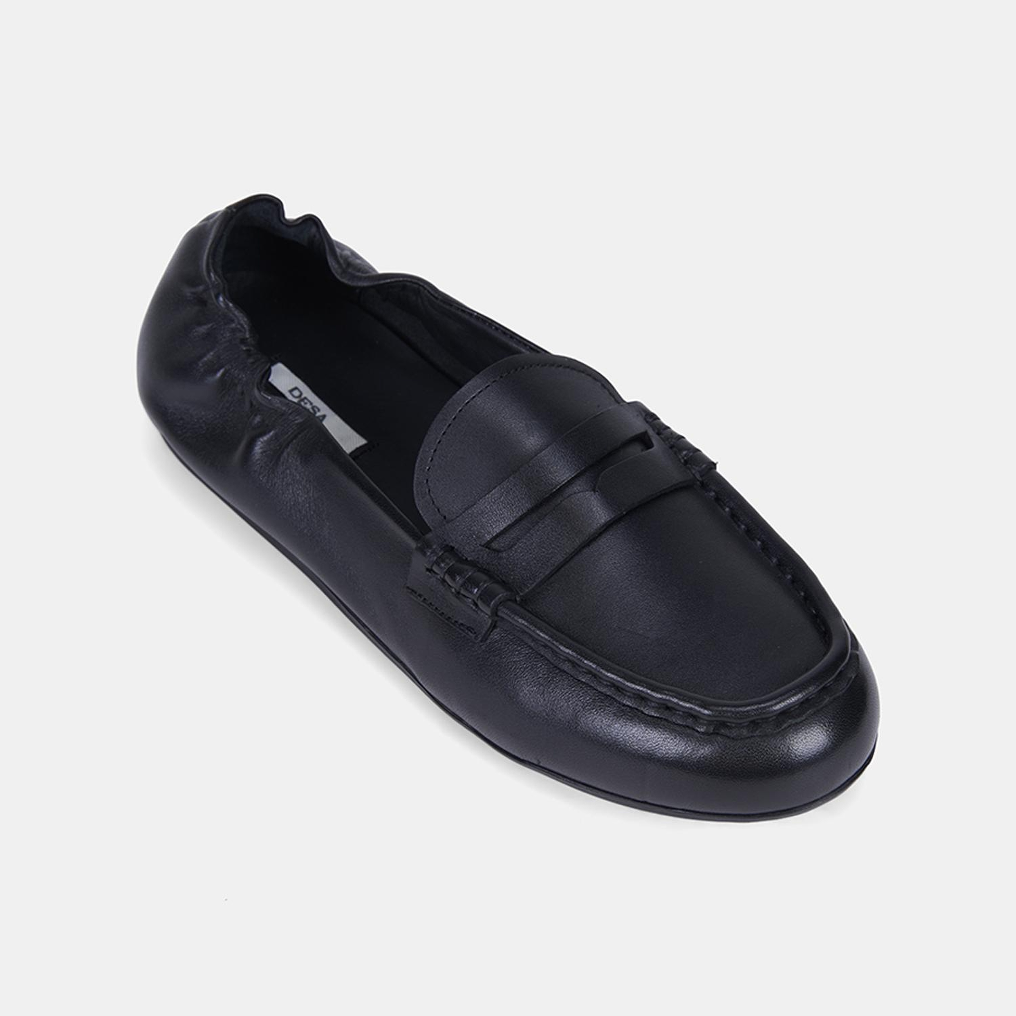 Kadın Siyah Slip-On Deri Loafer