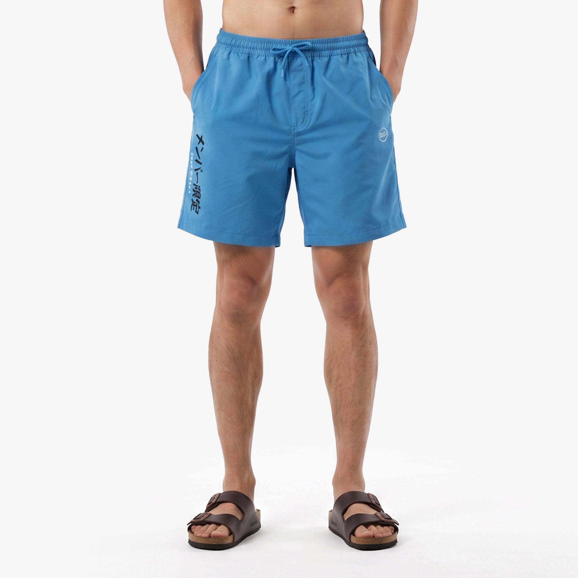UNITED4 Regular Fit Erkek Mavi Deniz Şortu