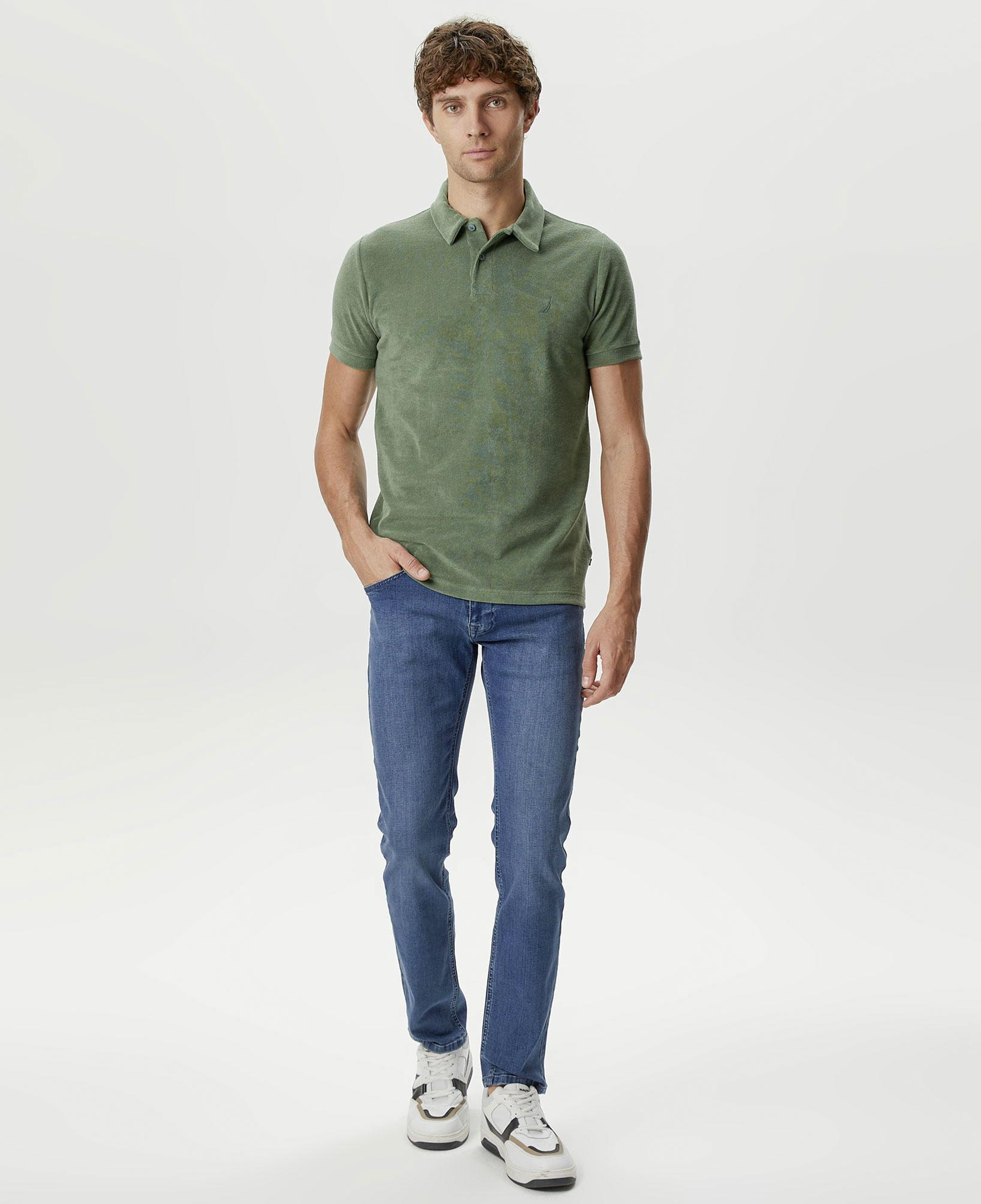 Nautica Erkek Yeşil Classic Fit Kısa Kollu Polo Yaka T-Shirt