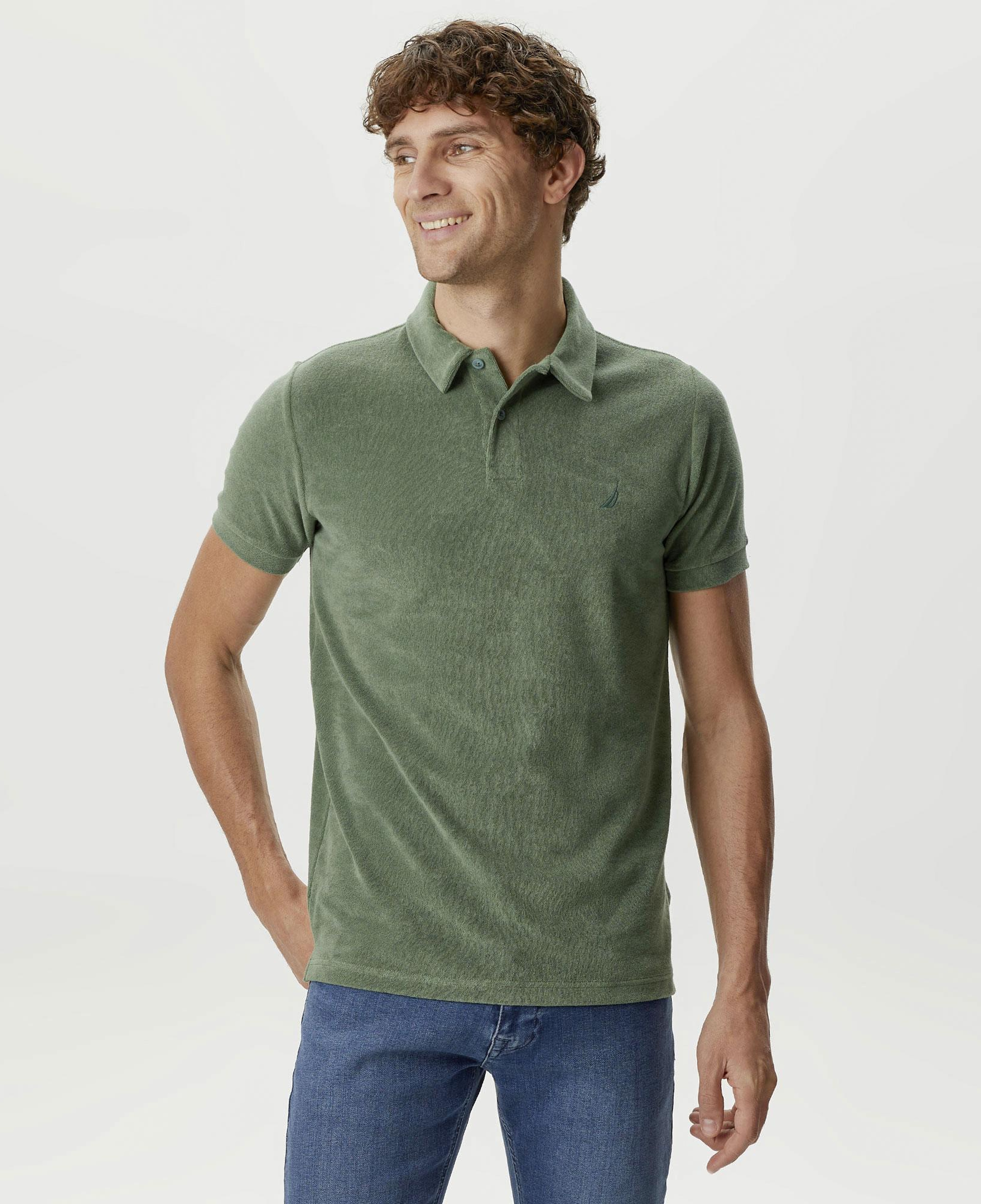 Nautica Erkek Yeşil Classic Fit Kısa Kollu Polo Yaka T-Shirt