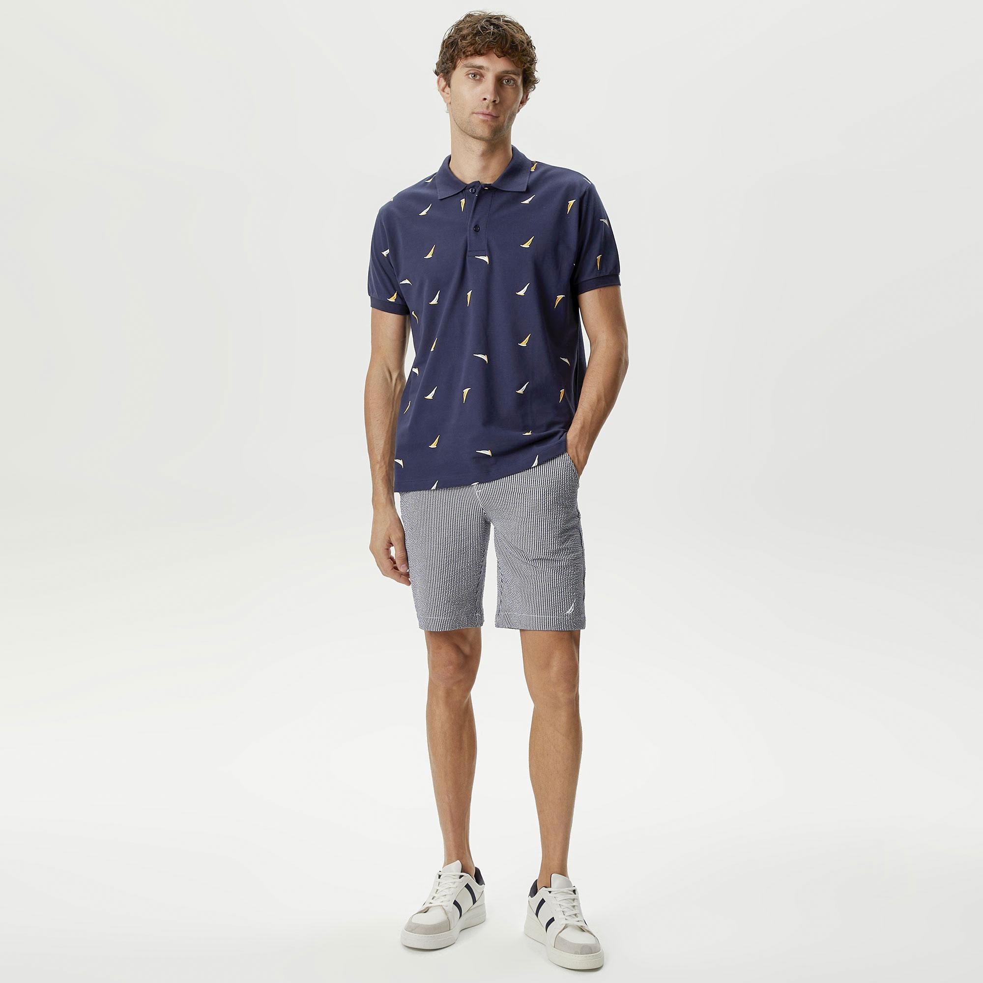 Nautica Erkek Lacivert Classic Fit Kısa Kollu Polo Yaka T-Shirt