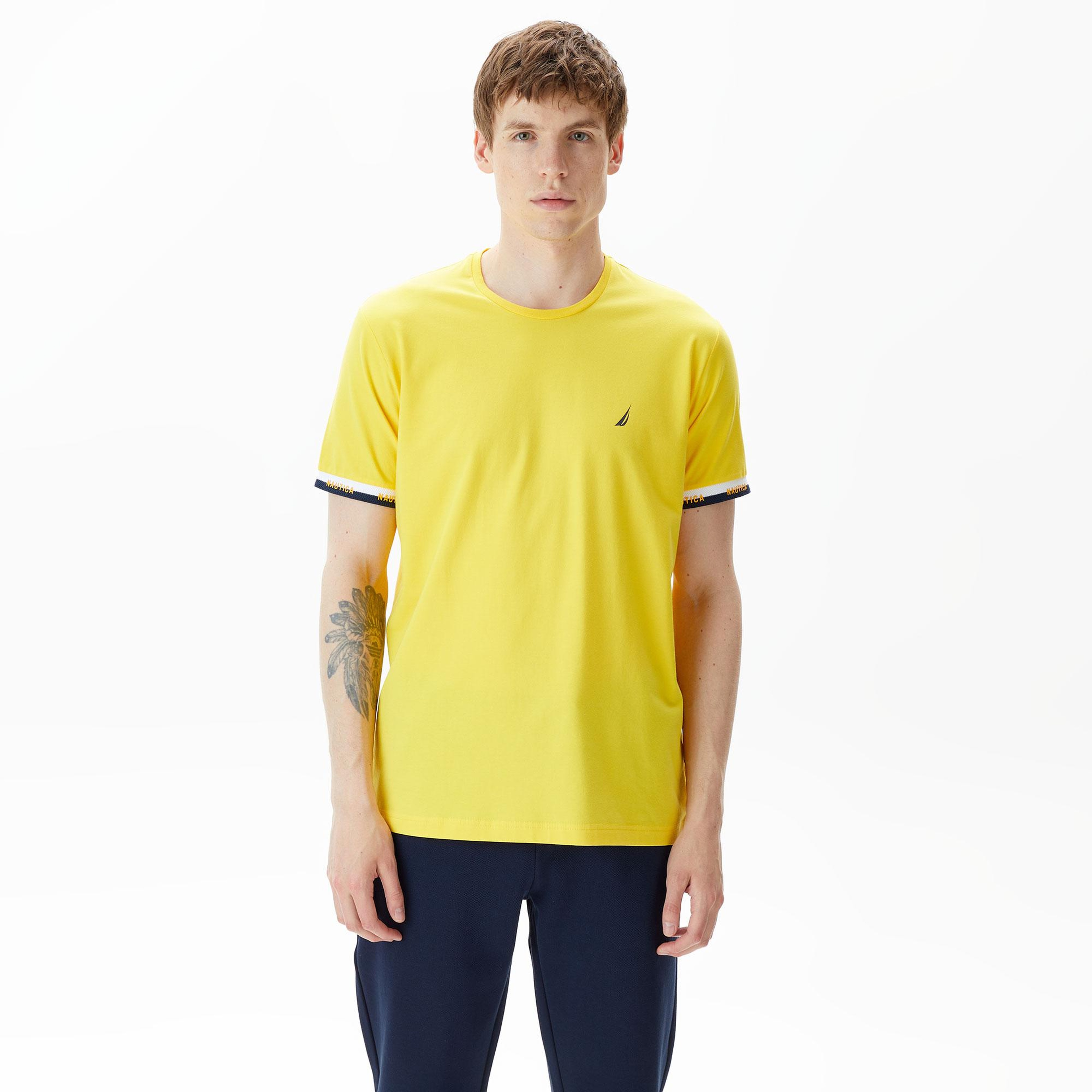 Nautica Erkek Sarı Standart Fit T-Shirt