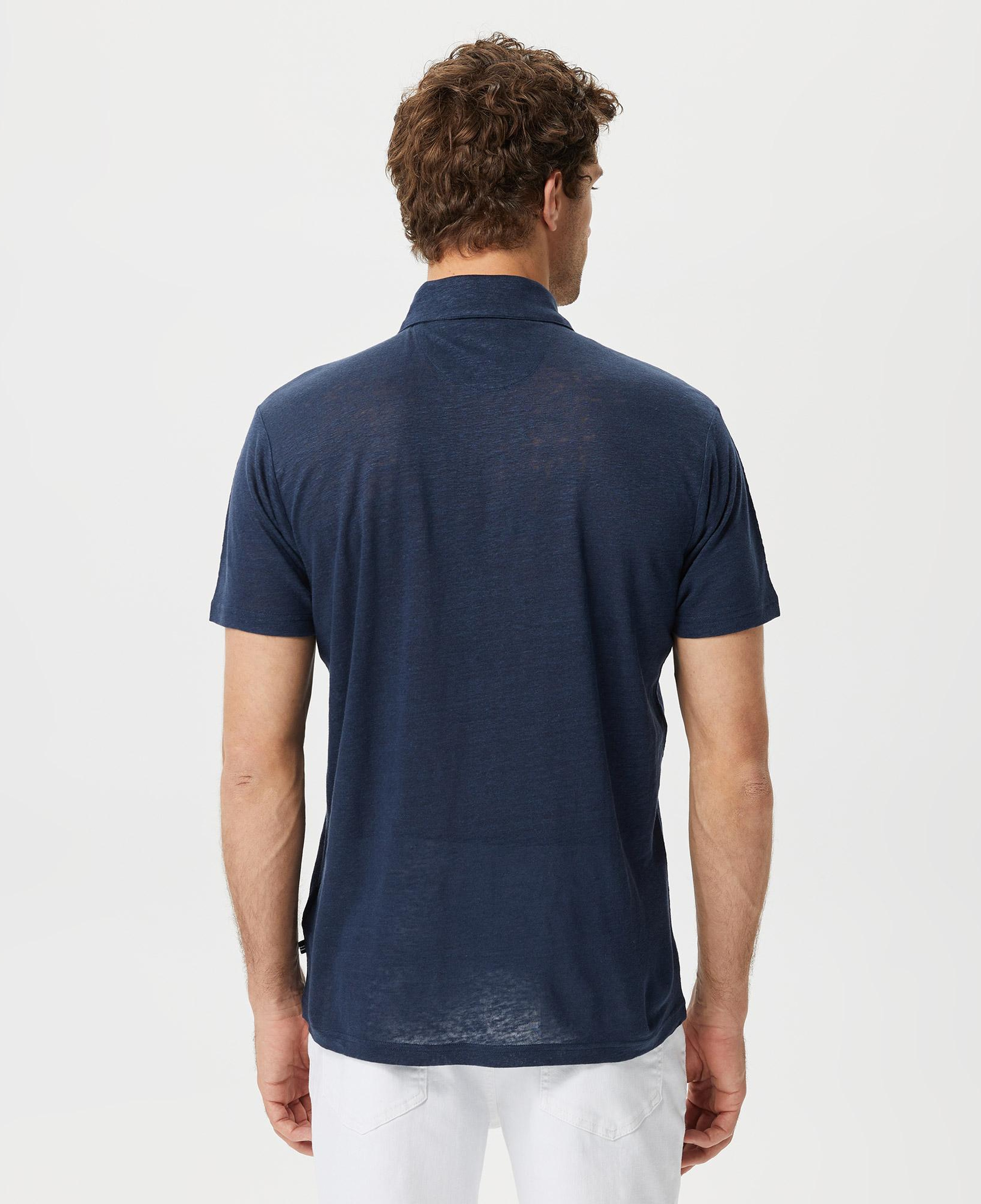 Nautica Erkek Lacivert Classic Fit Kısa Kollu Keten Polo Yaka T-Shirt
