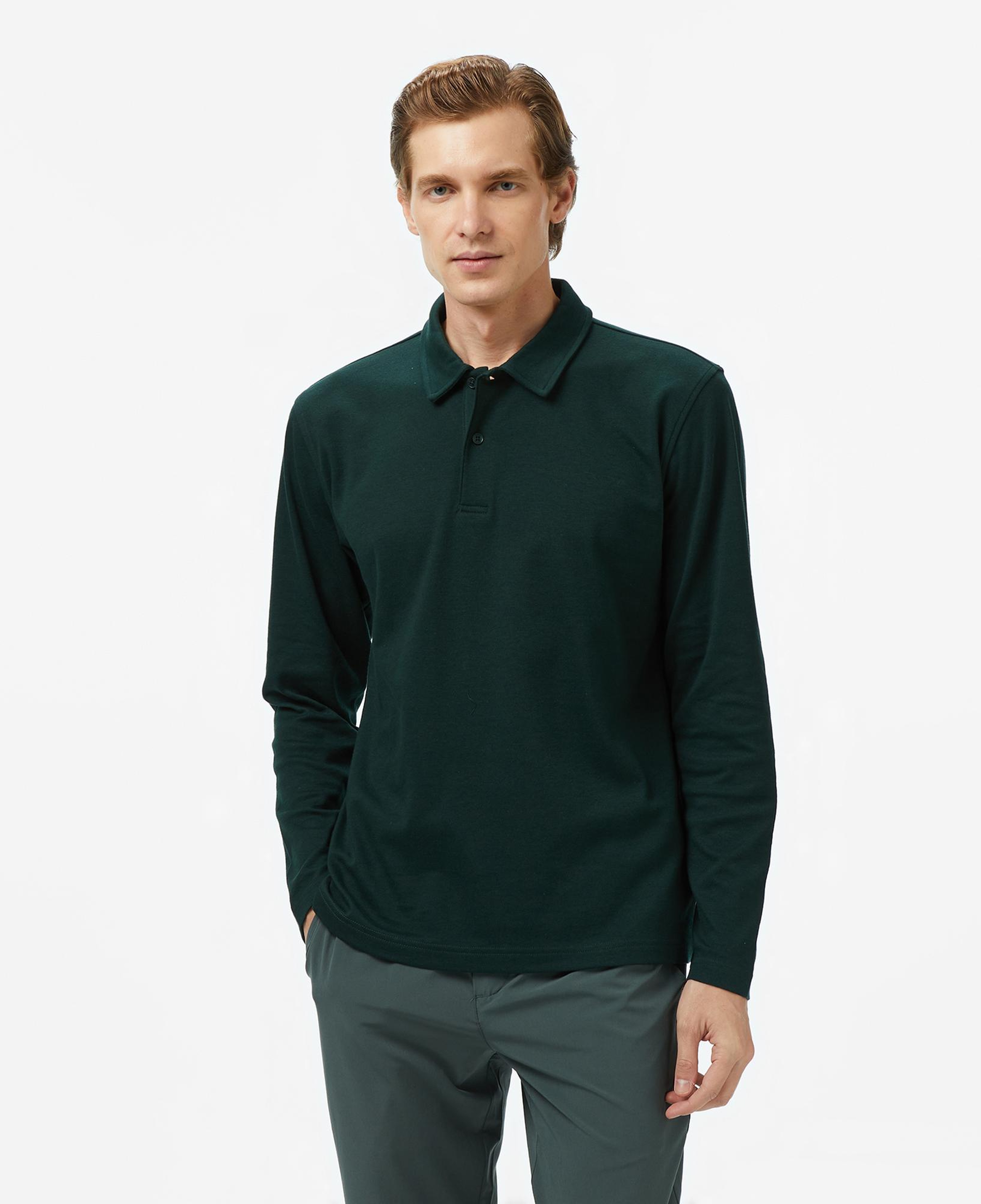 Nautica Erkek Yeşil Classic Fit Uzun Kollu Polo Yaka T-Shirt