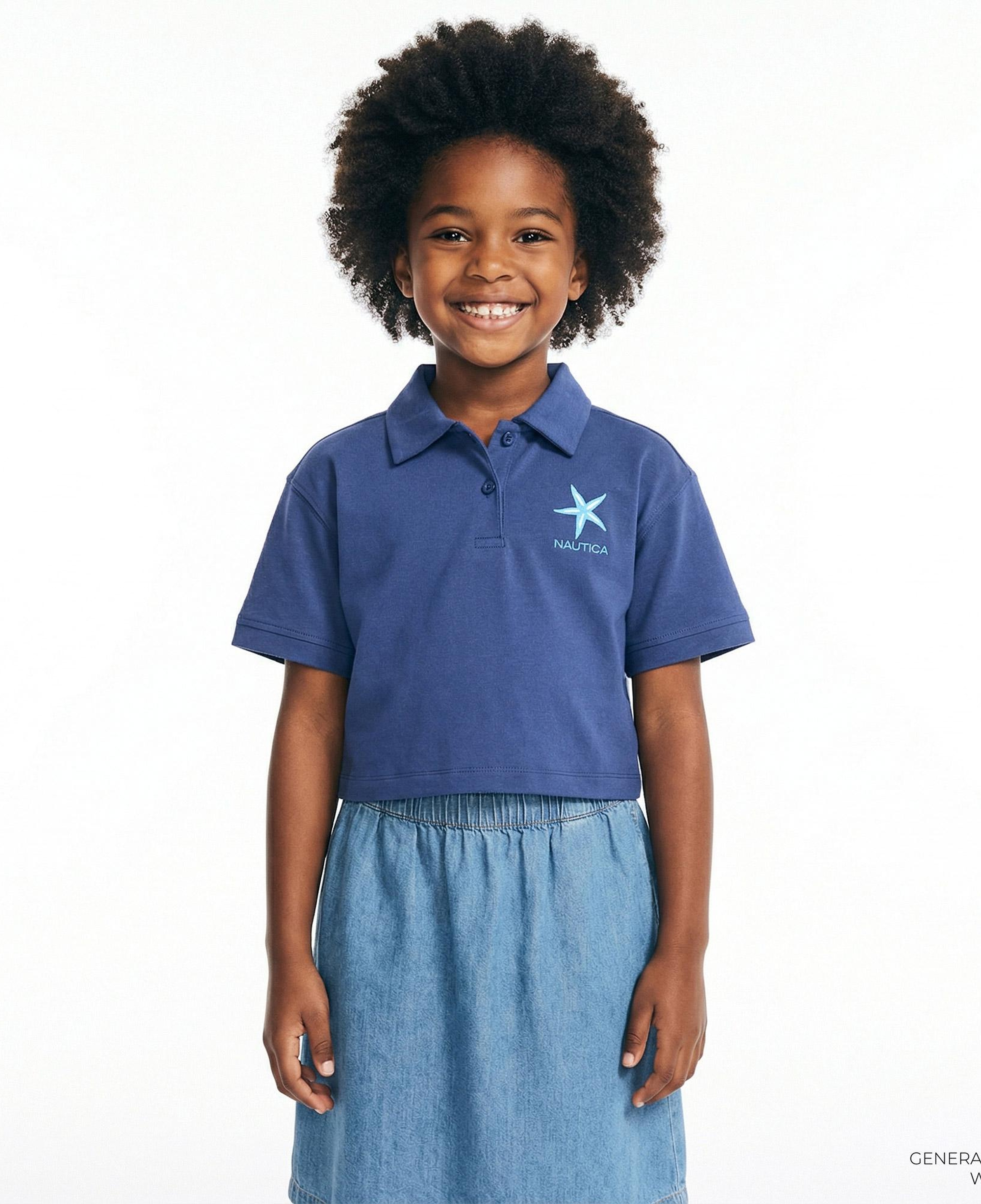 Nautica Kız Çocuk Lacivert Regular Fit Polo Yaka T-Shirt