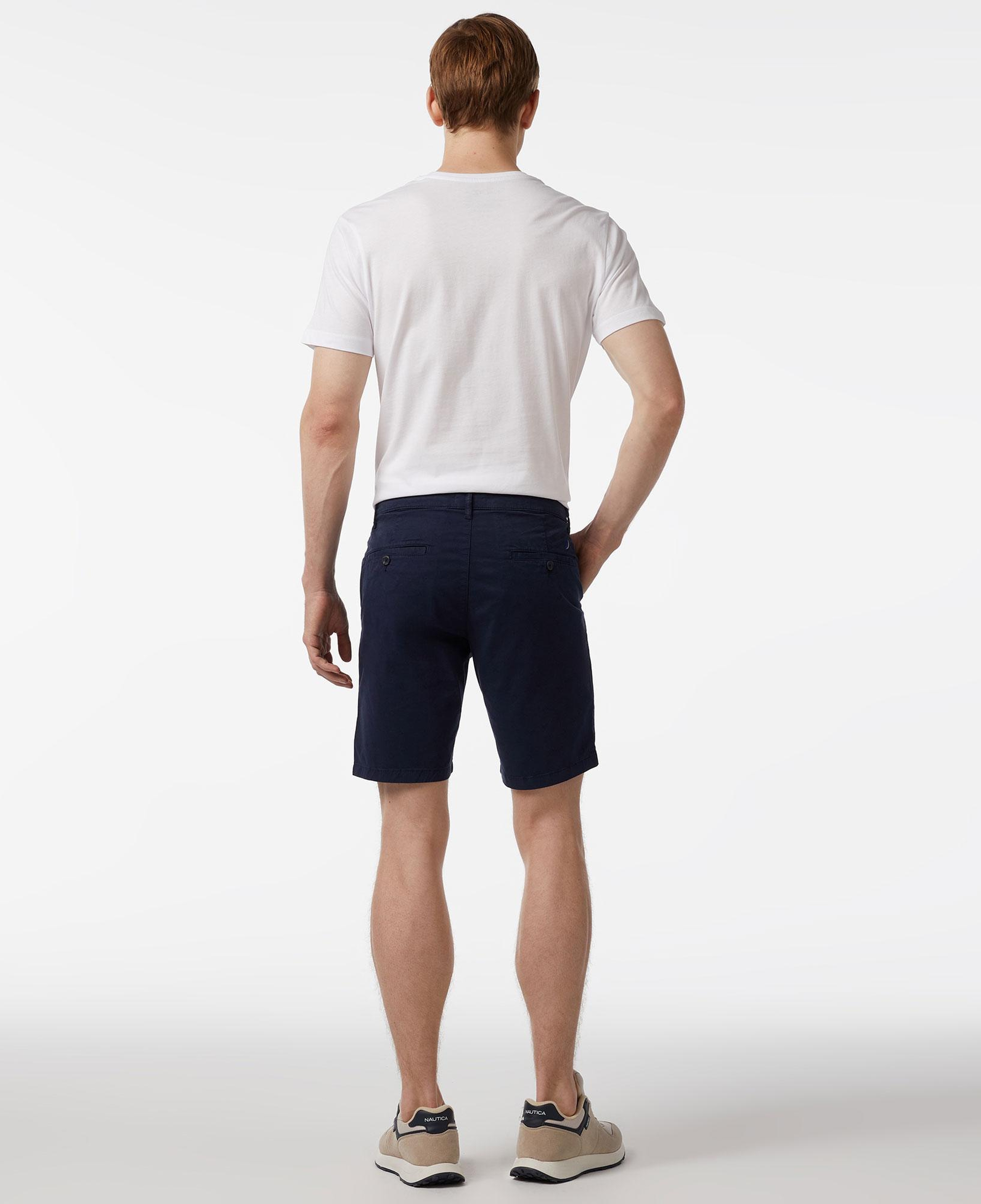 Nautica Erkek Lacivert Slim Fit Baskılı Bermuda