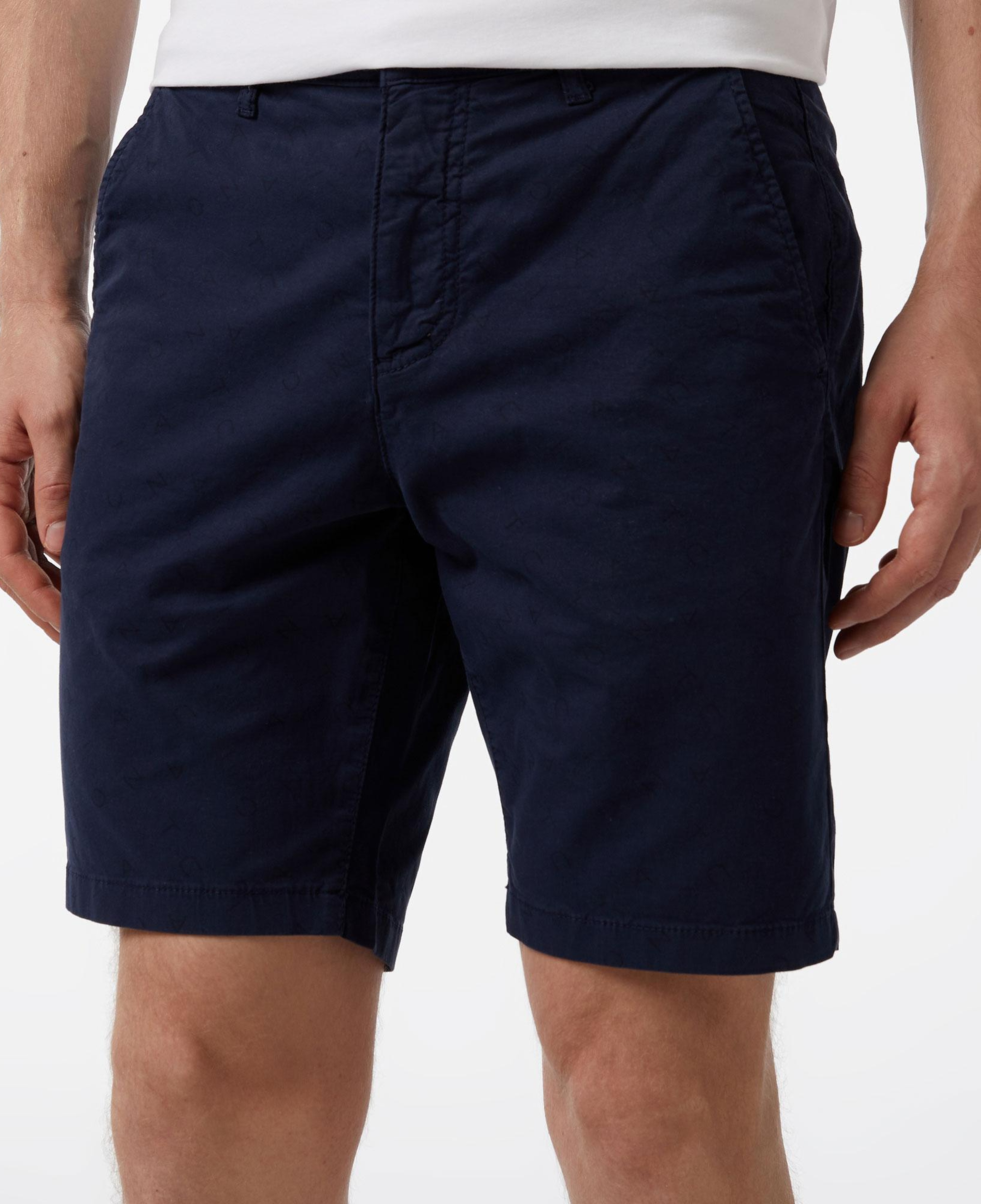 Nautica Erkek Lacivert Slim Fit Baskılı Bermuda