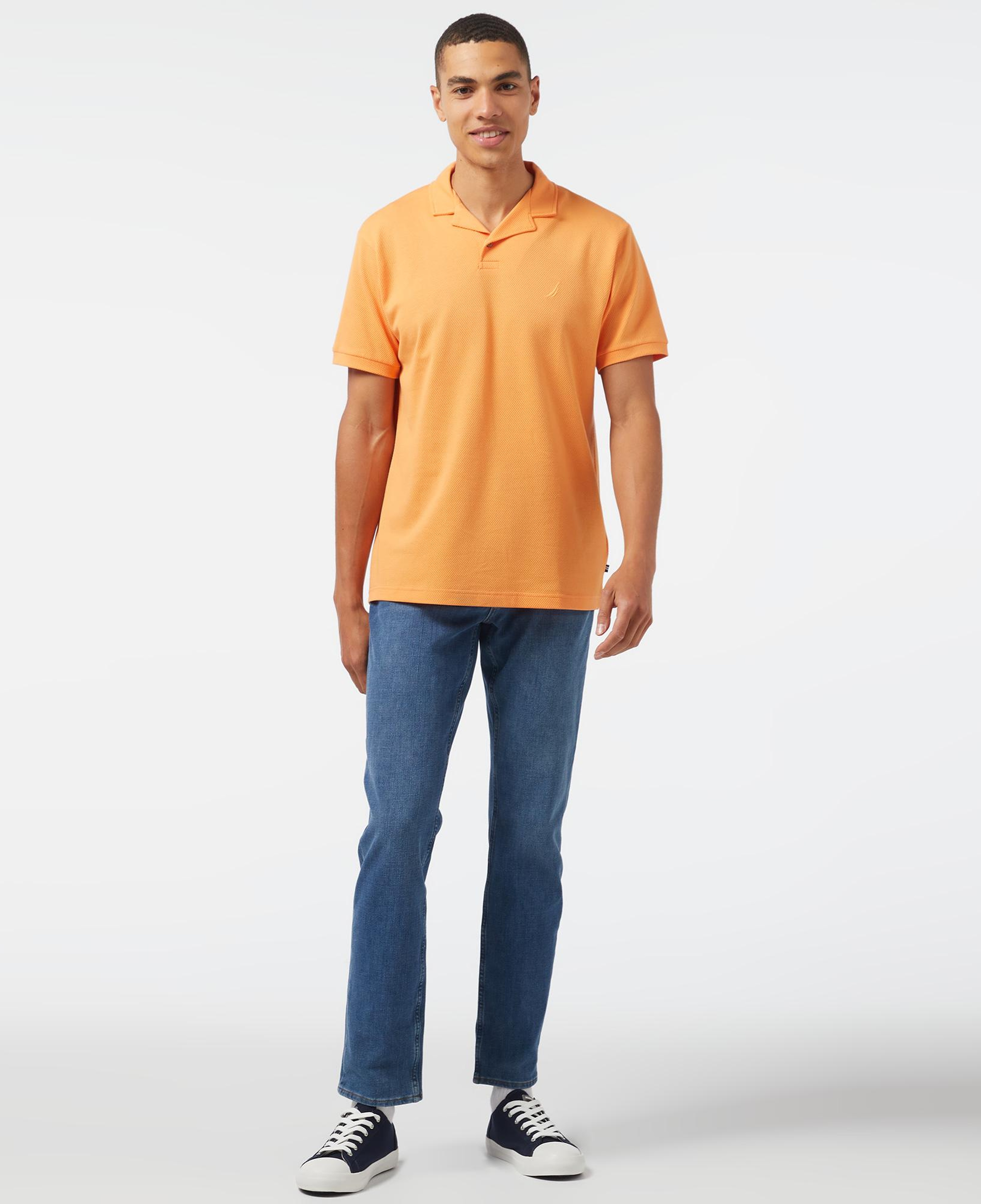 Nautica Erkek Turuncu Classic Fit Kısa Kollu Polo Yaka T-Shirt