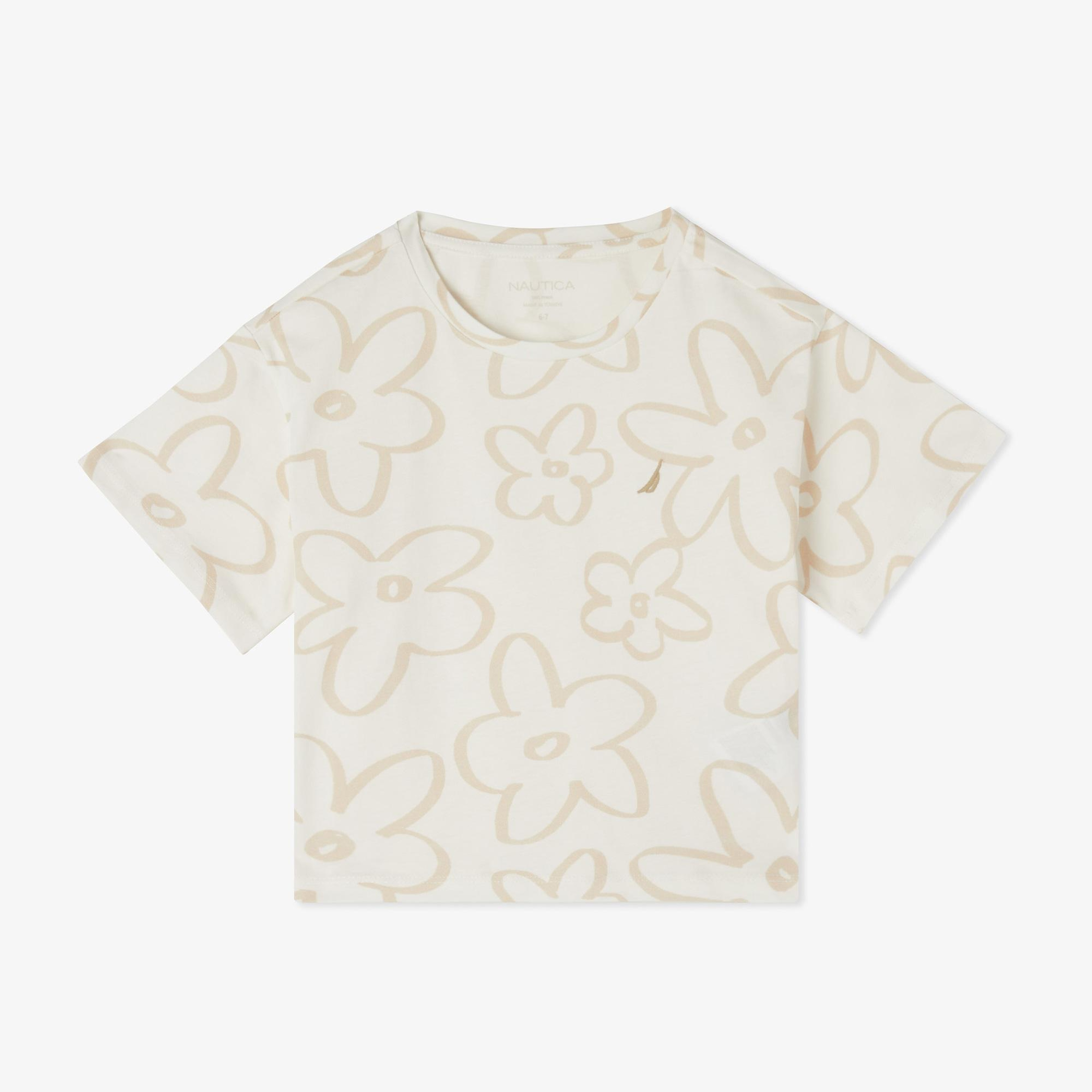 Nautica Kız Çocuk Beyaz Regular Fit Baskılı T-Shirt
