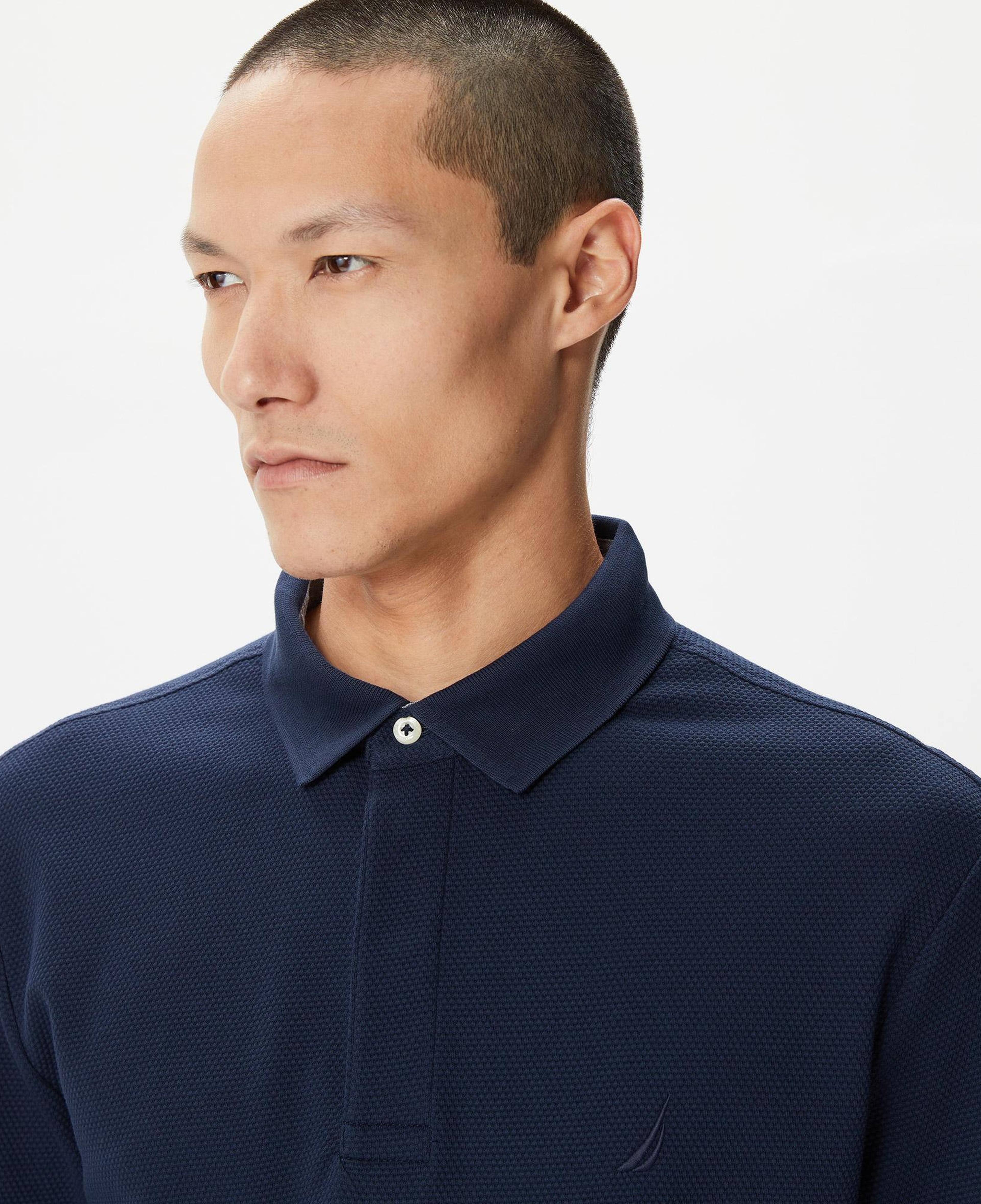 Nautica Erkek Lacivert Slim Fit Uzun Kollu Polo Yaka T-Shirt