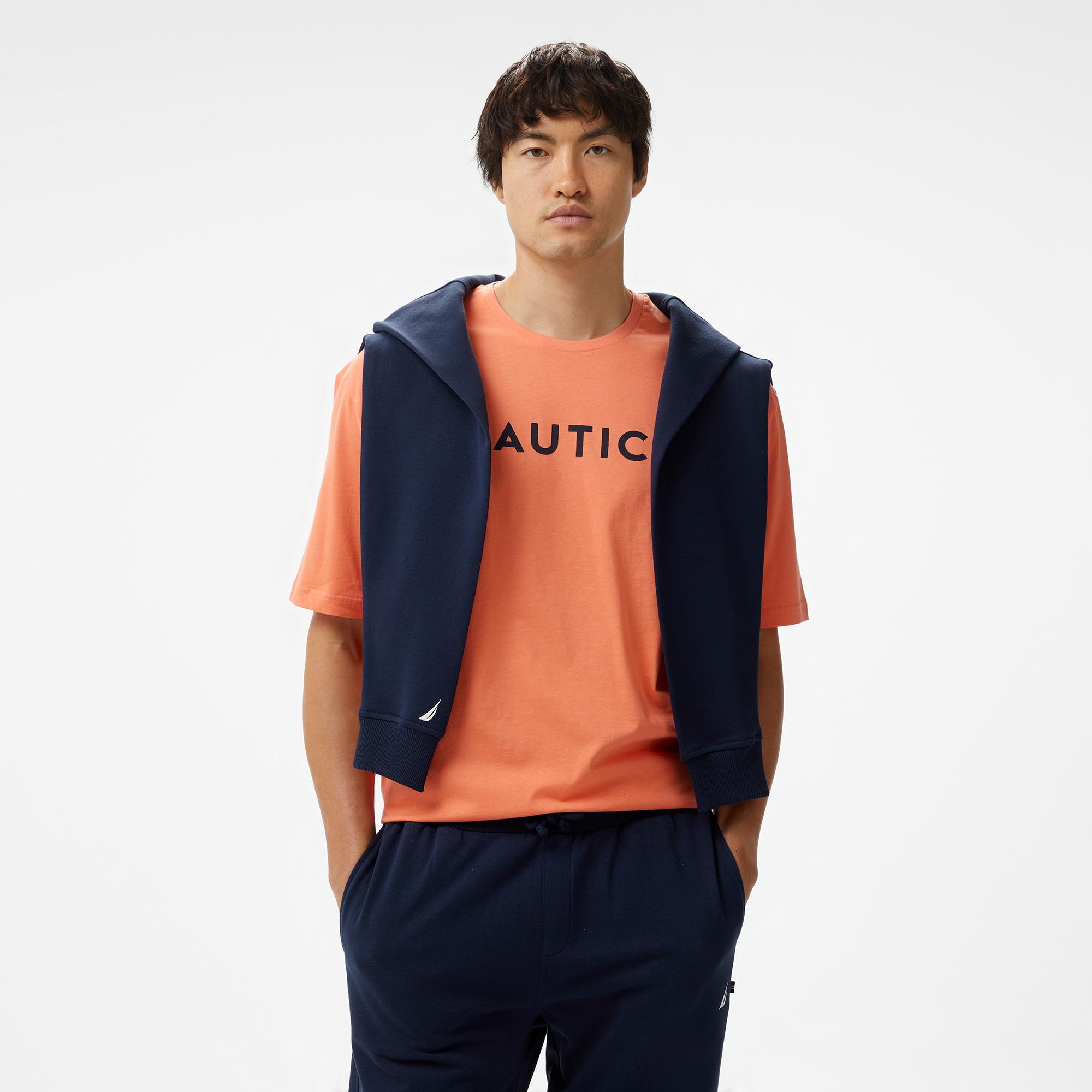 Nautica Erkek Turuncu Oversize T-Shirt