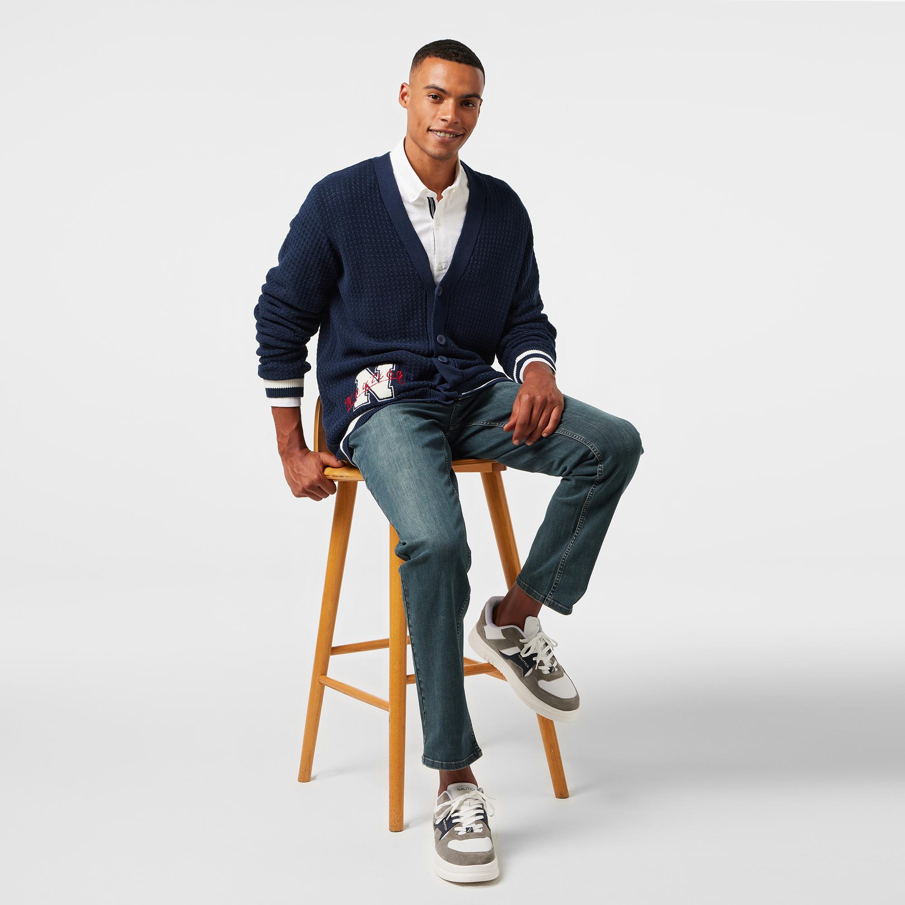 Nautica Erkek Lacivert Regular Fit Triko Hırka