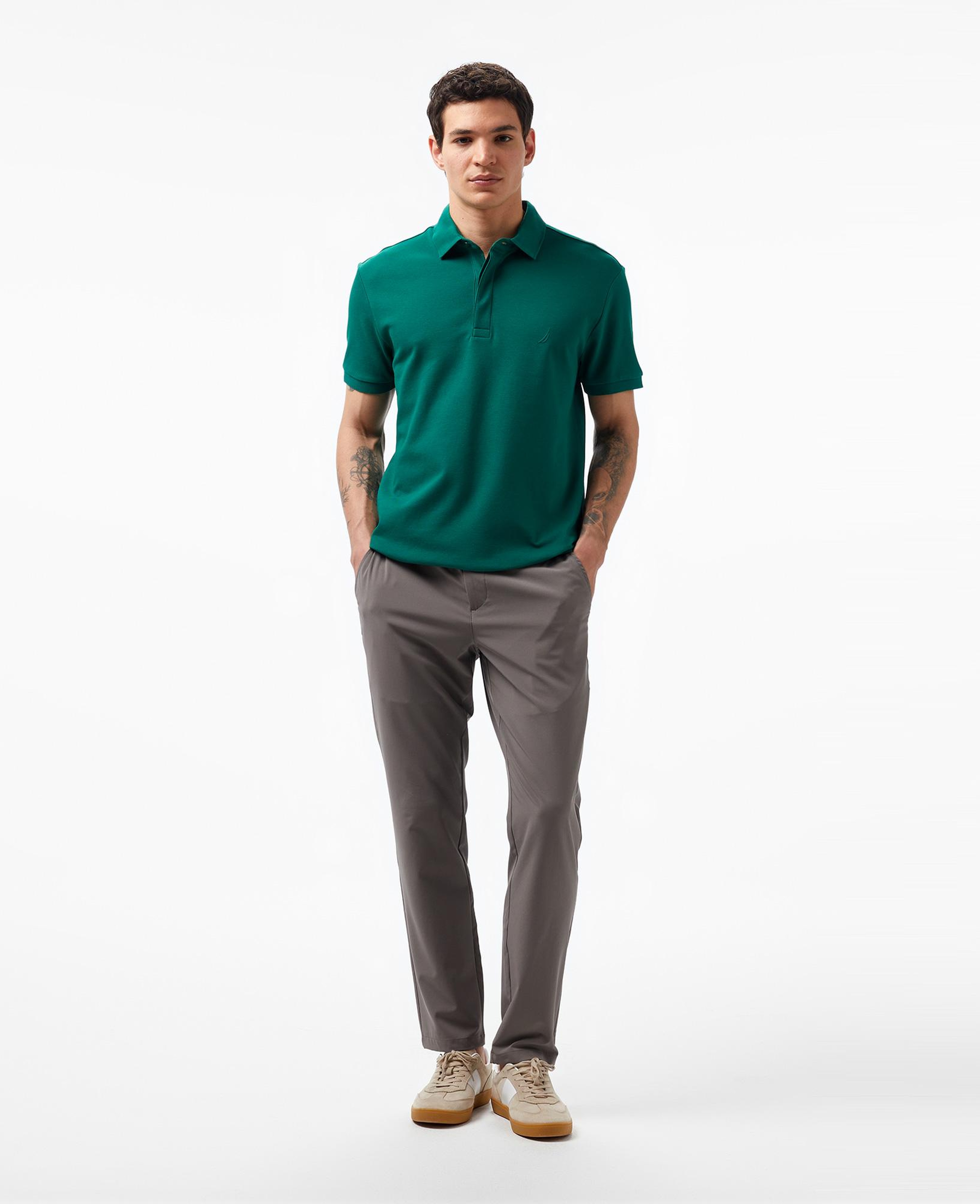 Nautica Erkek Yeşil Slim Fit Polo Yaka T-Shirt