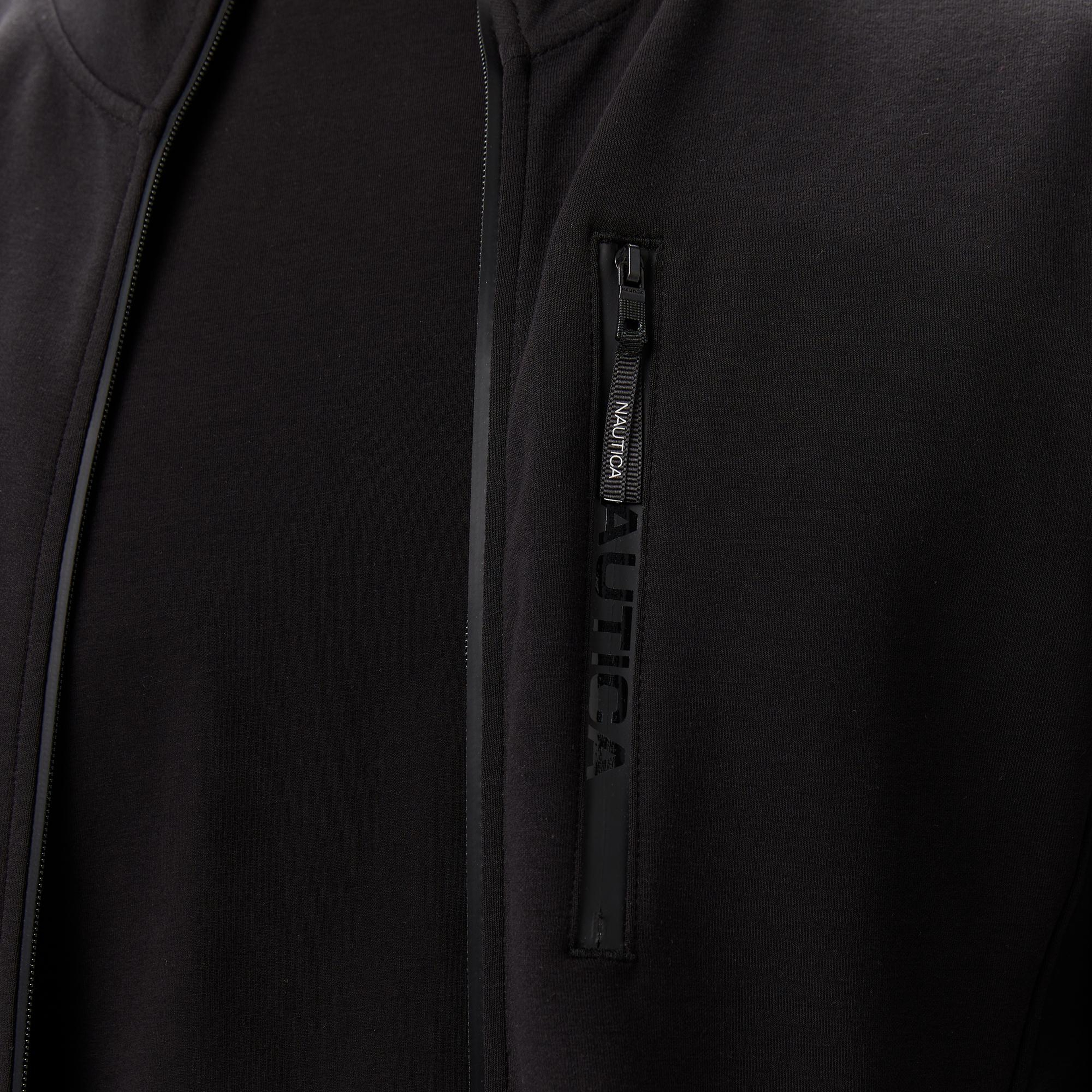 Nautica Erkek Siyah Classic Fit Fermuarlı Sweatshirt