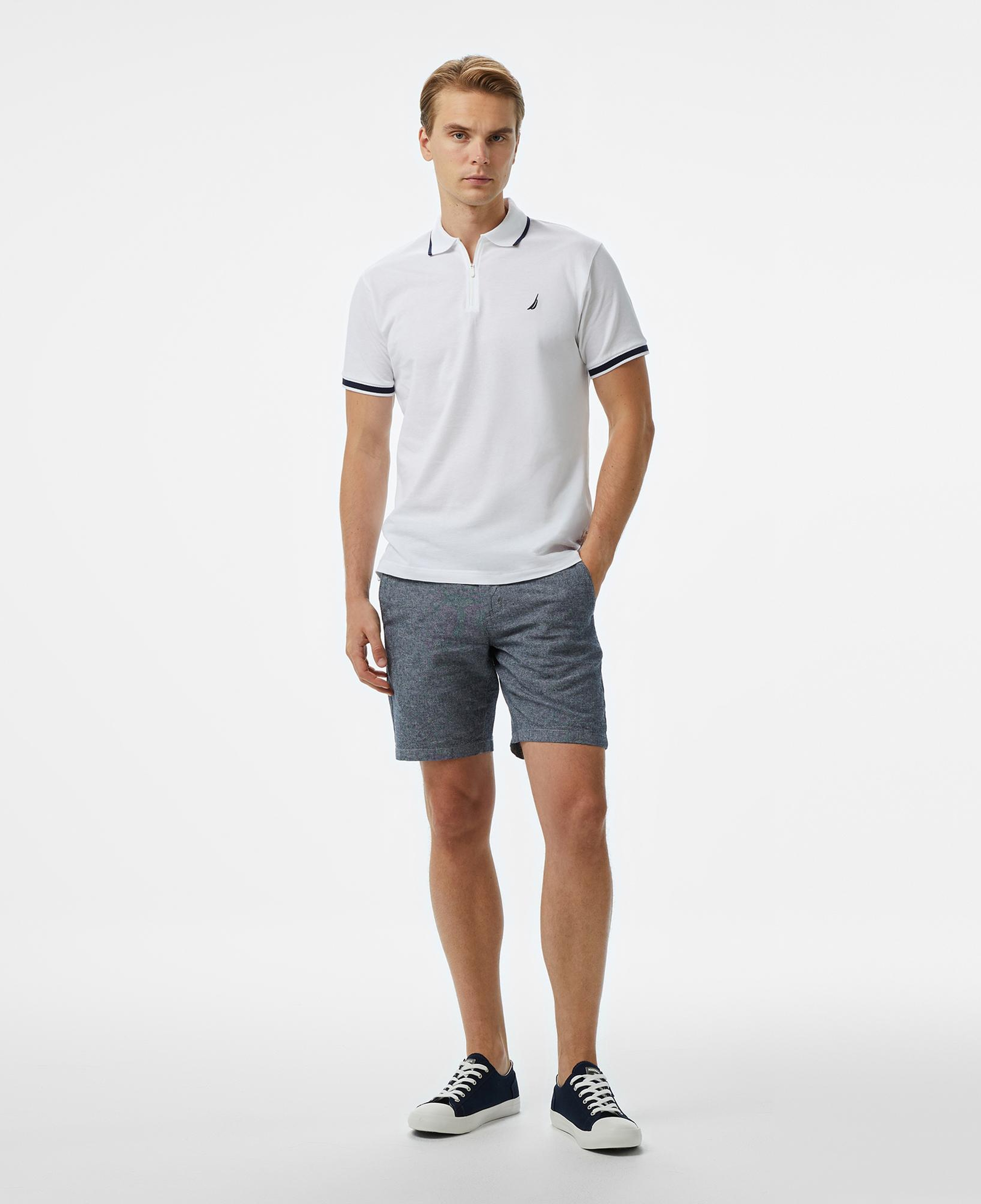 Nautica Erkek Beyaz Classic Fit Polo Yaka T-Shirt