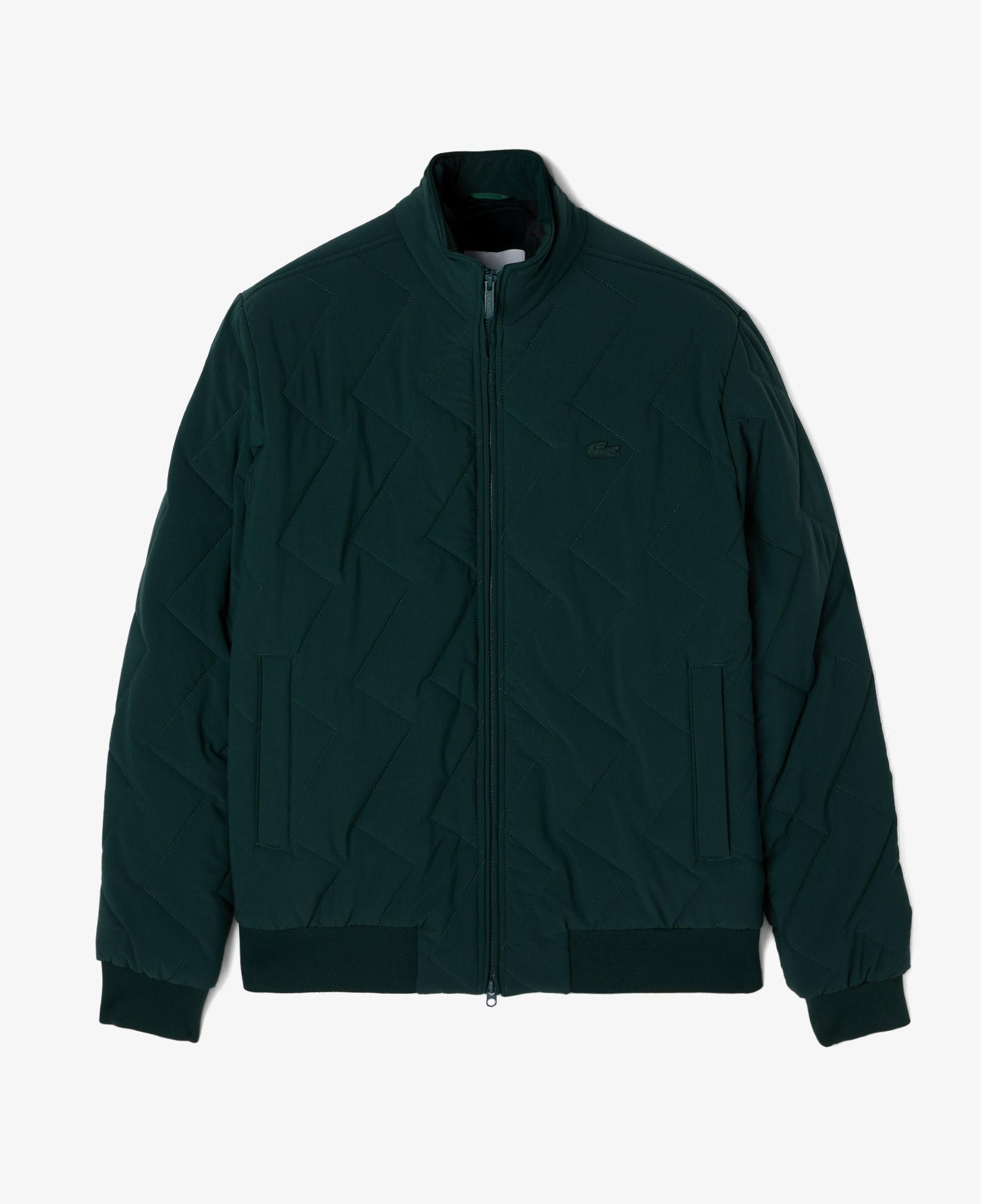 Lacoste Erkek Dik Yaka Kapitone Koyu Yeşil Mont