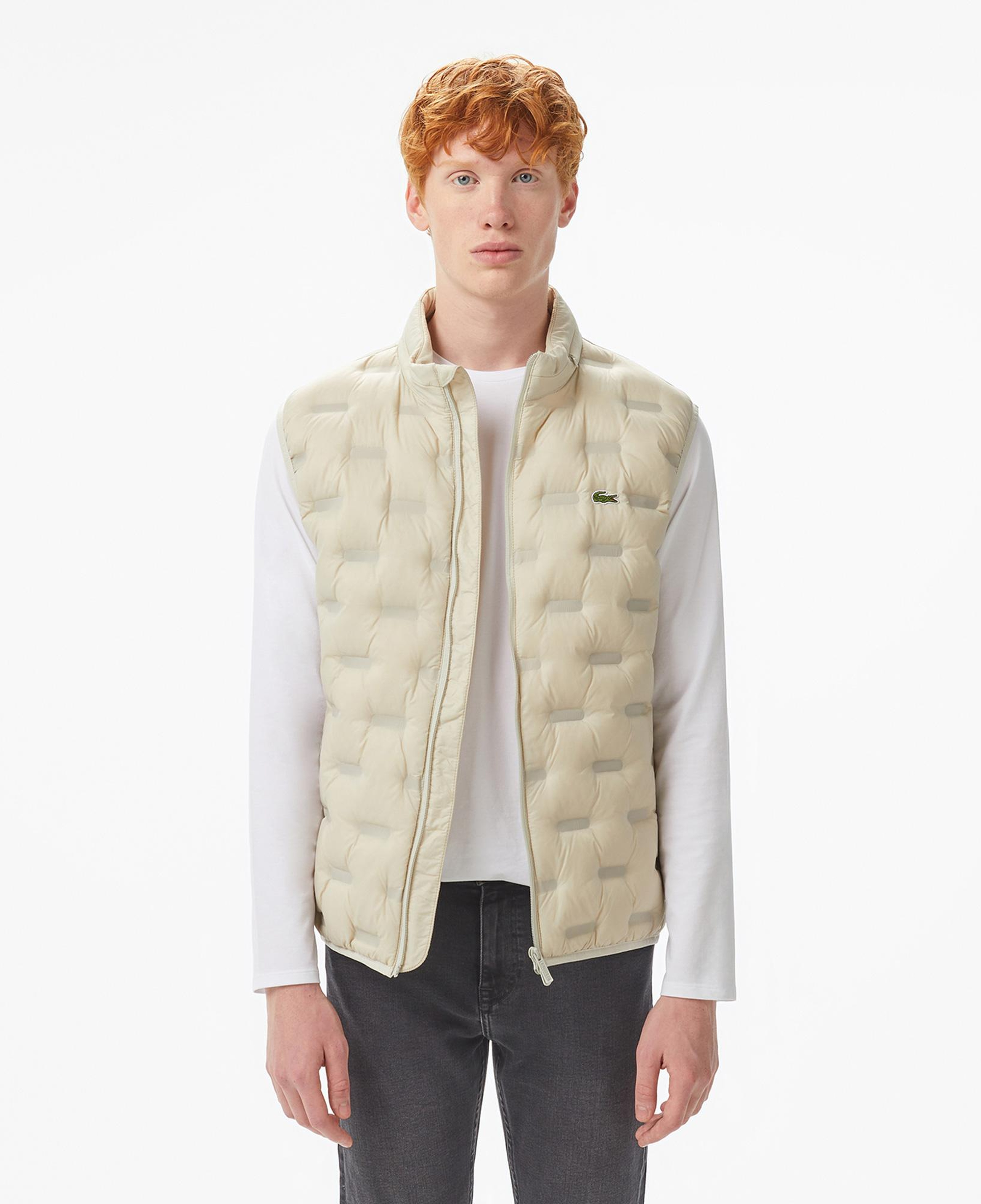 Lacoste Erkek Dik Yaka Kapitone Açık Gri Yelek