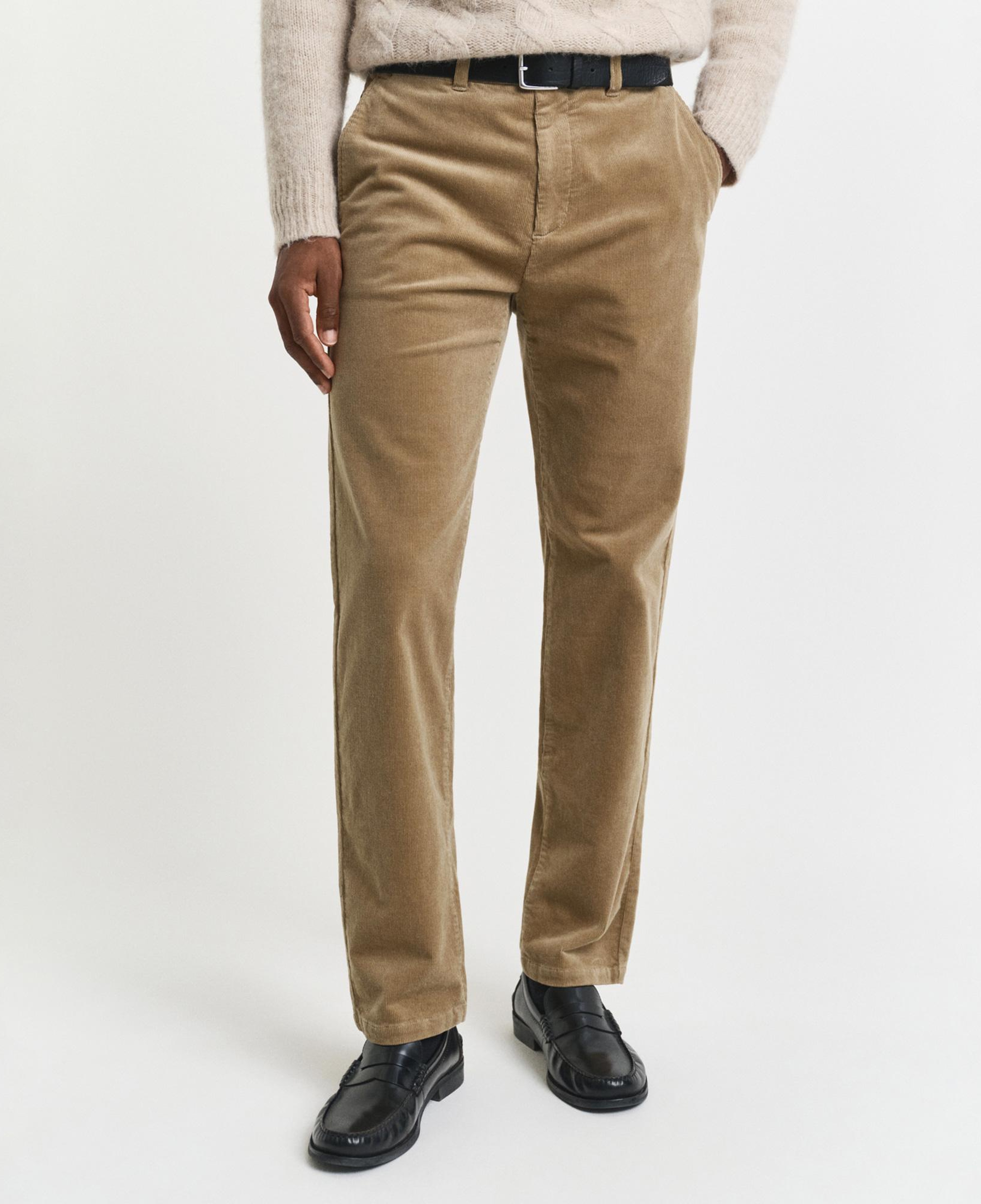 GANT Erkek Bej Regular Fit Cord Chino Pantolon