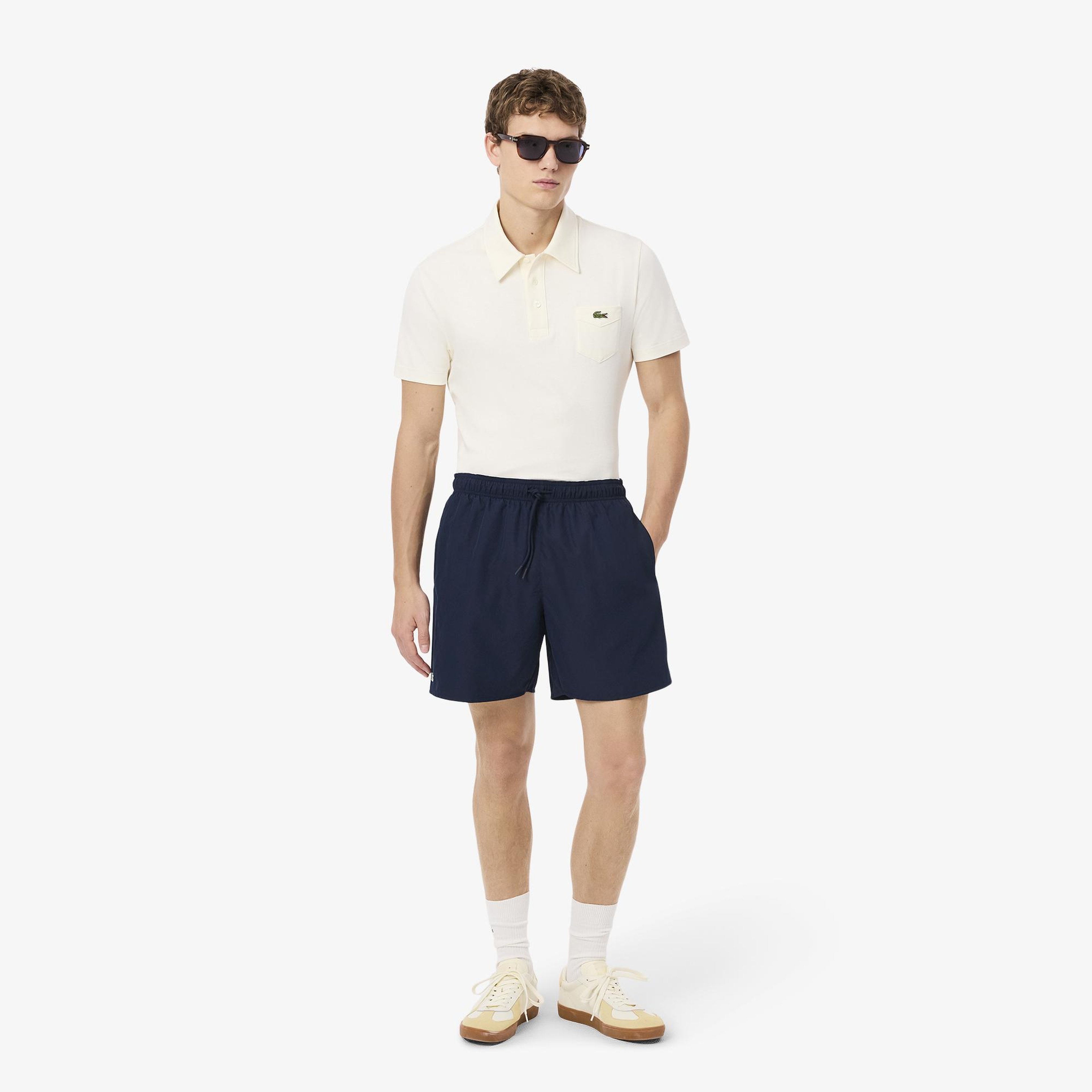 Lacoste Mid Length Monocrome Erkek Lacivert Deniz Şortu