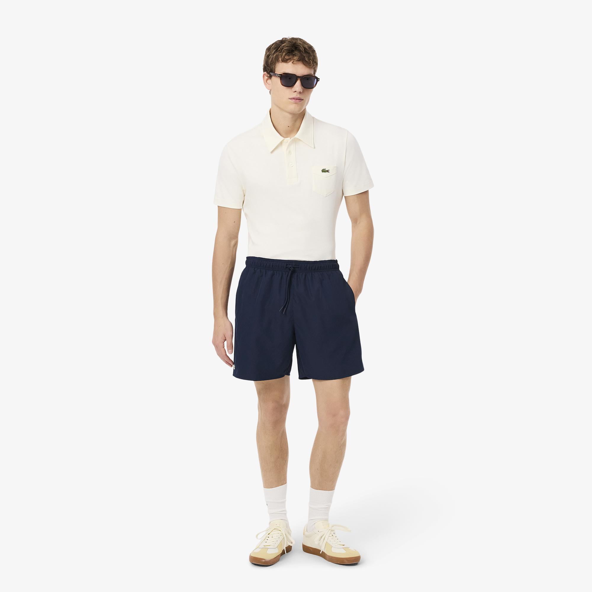 Lacoste Mid Length Monocrome Erkek Lacivert Deniz Şortu