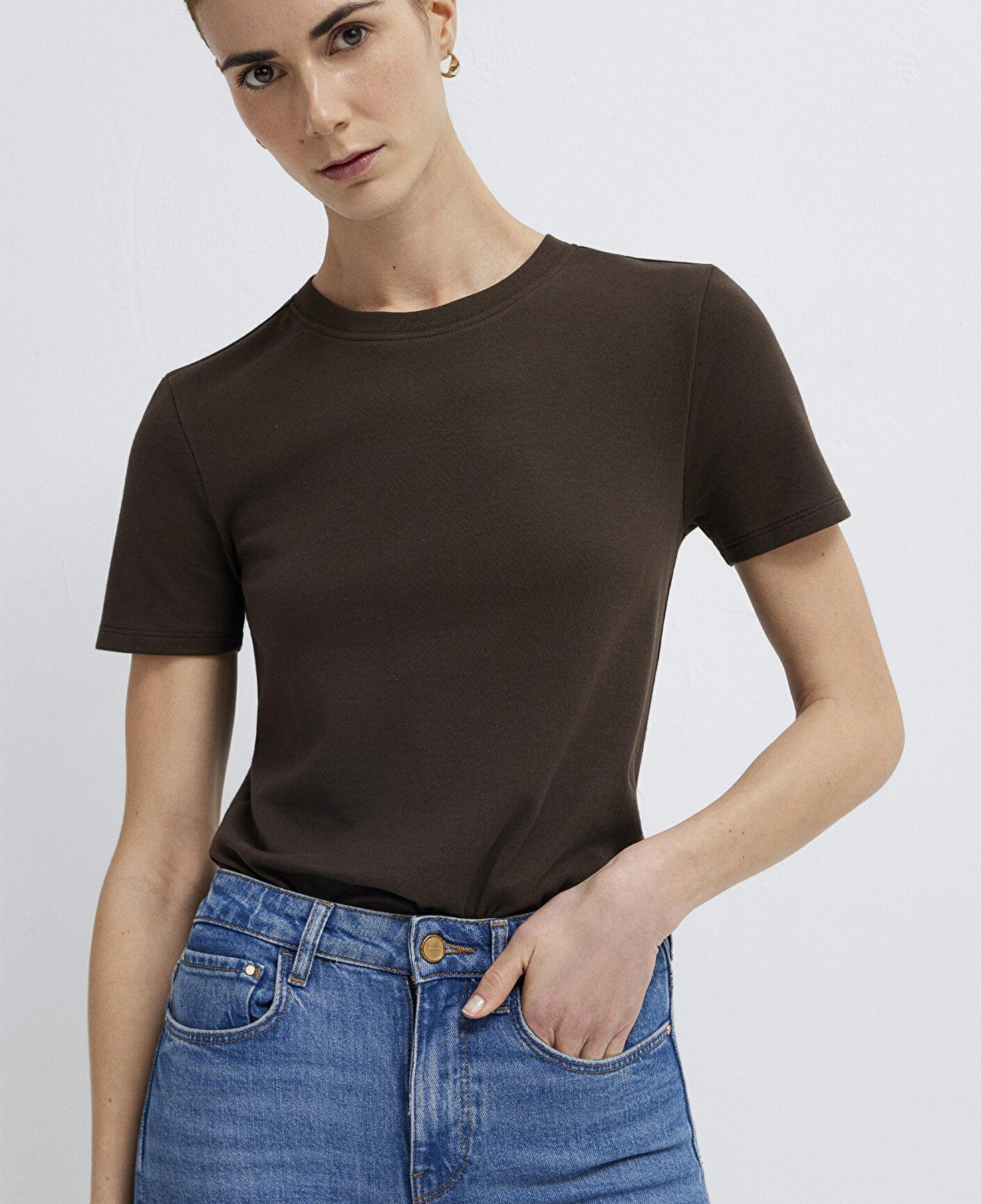 Mavi Kahverengi Basic Tişört Slim Fit / Dar Kesim 1614181-90707