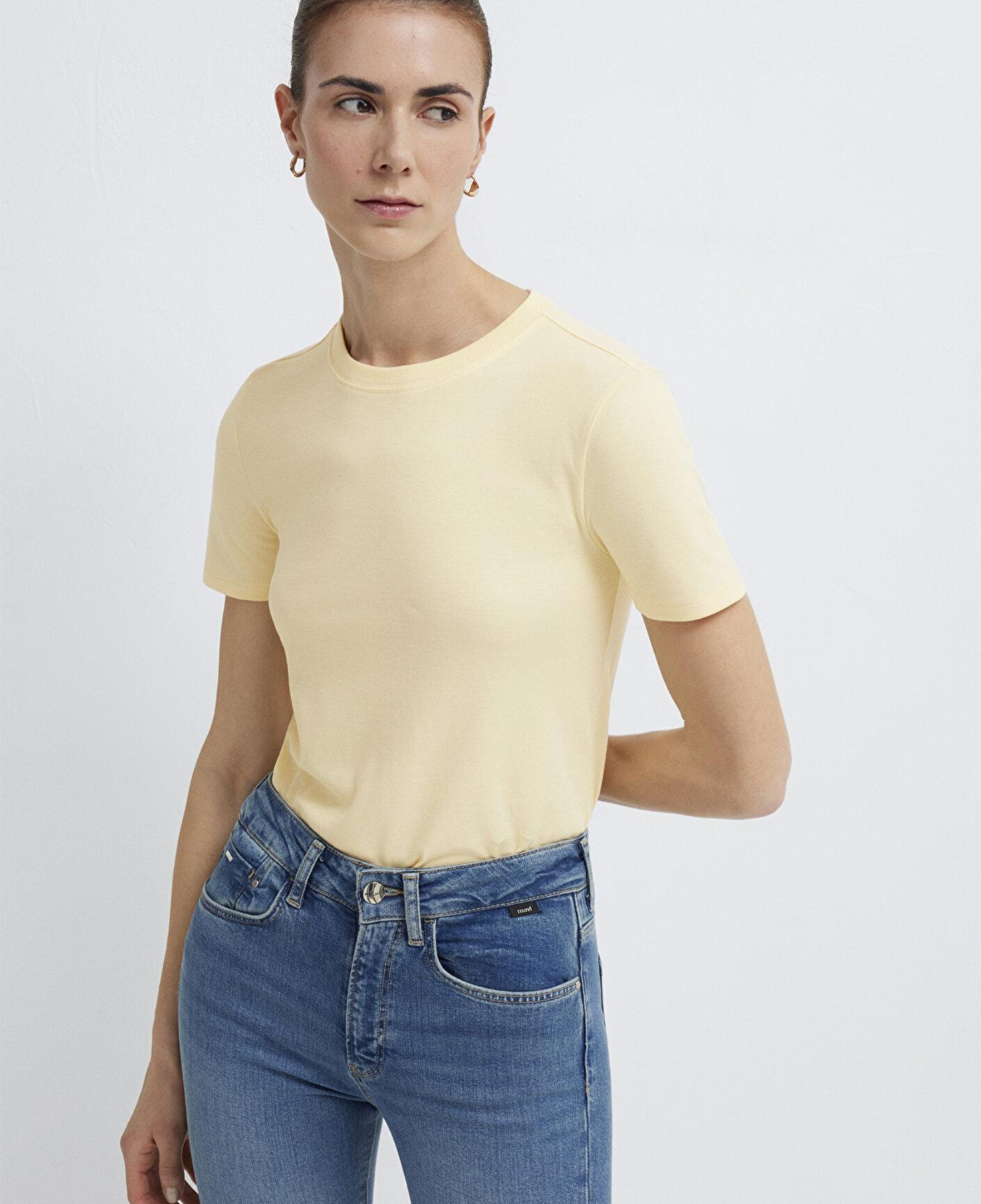 Mavi Sarı Basic Tişört Slim Fit / Dar Kesim 1614181-70014