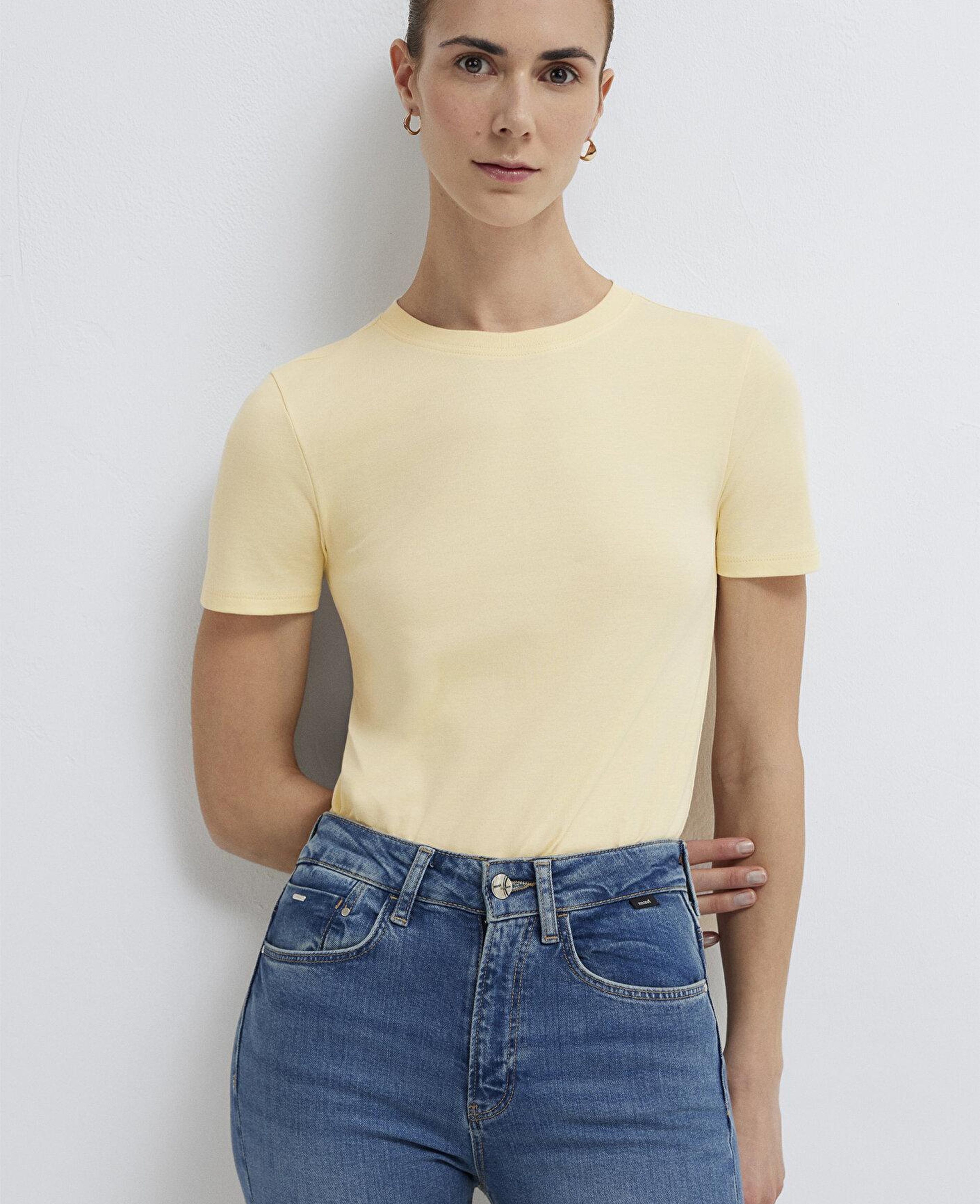 Mavi Sarı Basic Tişört Slim Fit / Dar Kesim 1614181-70014