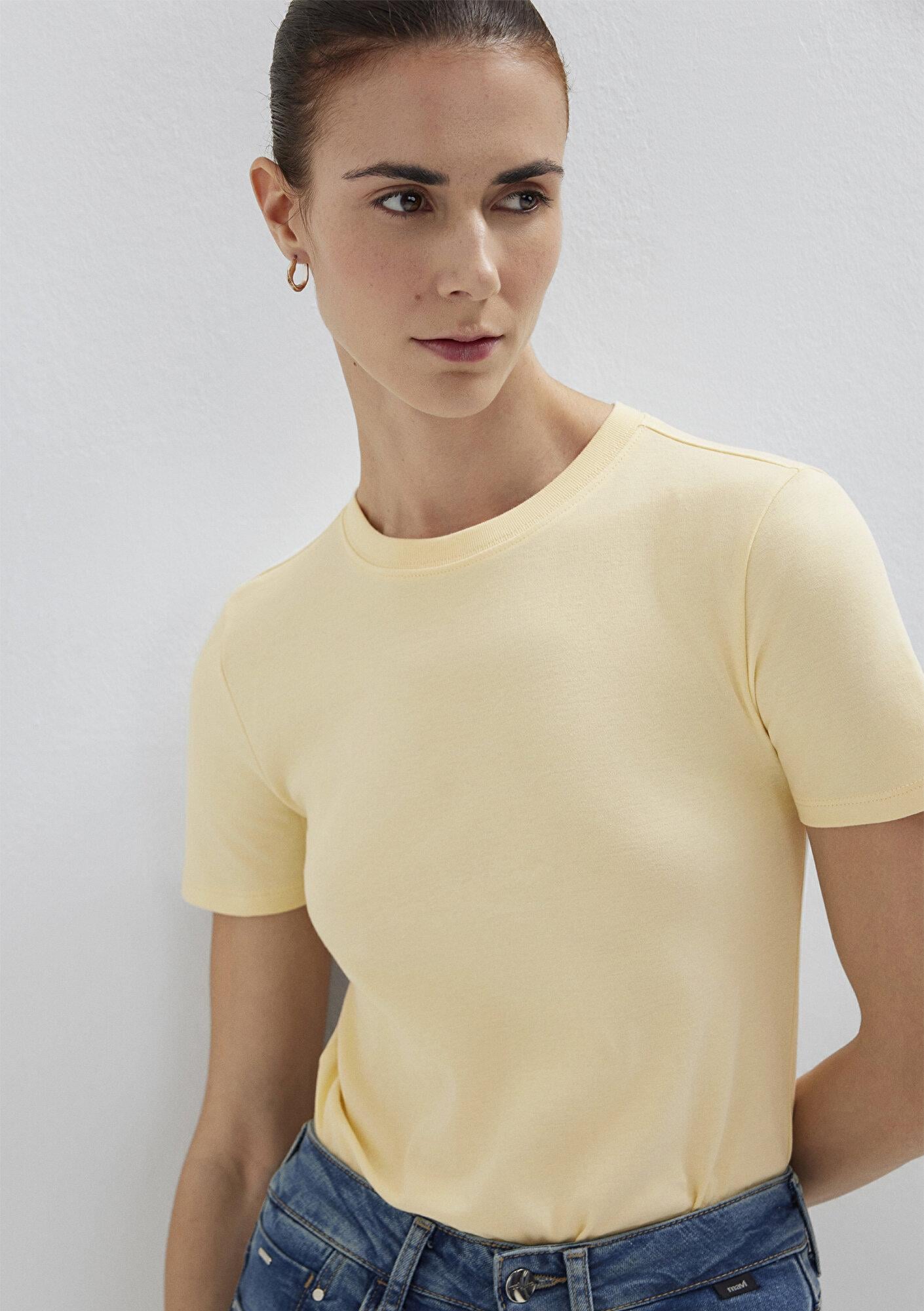 Mavi Sarı Basic Tişört Slim Fit / Dar Kesim 1614181-70014