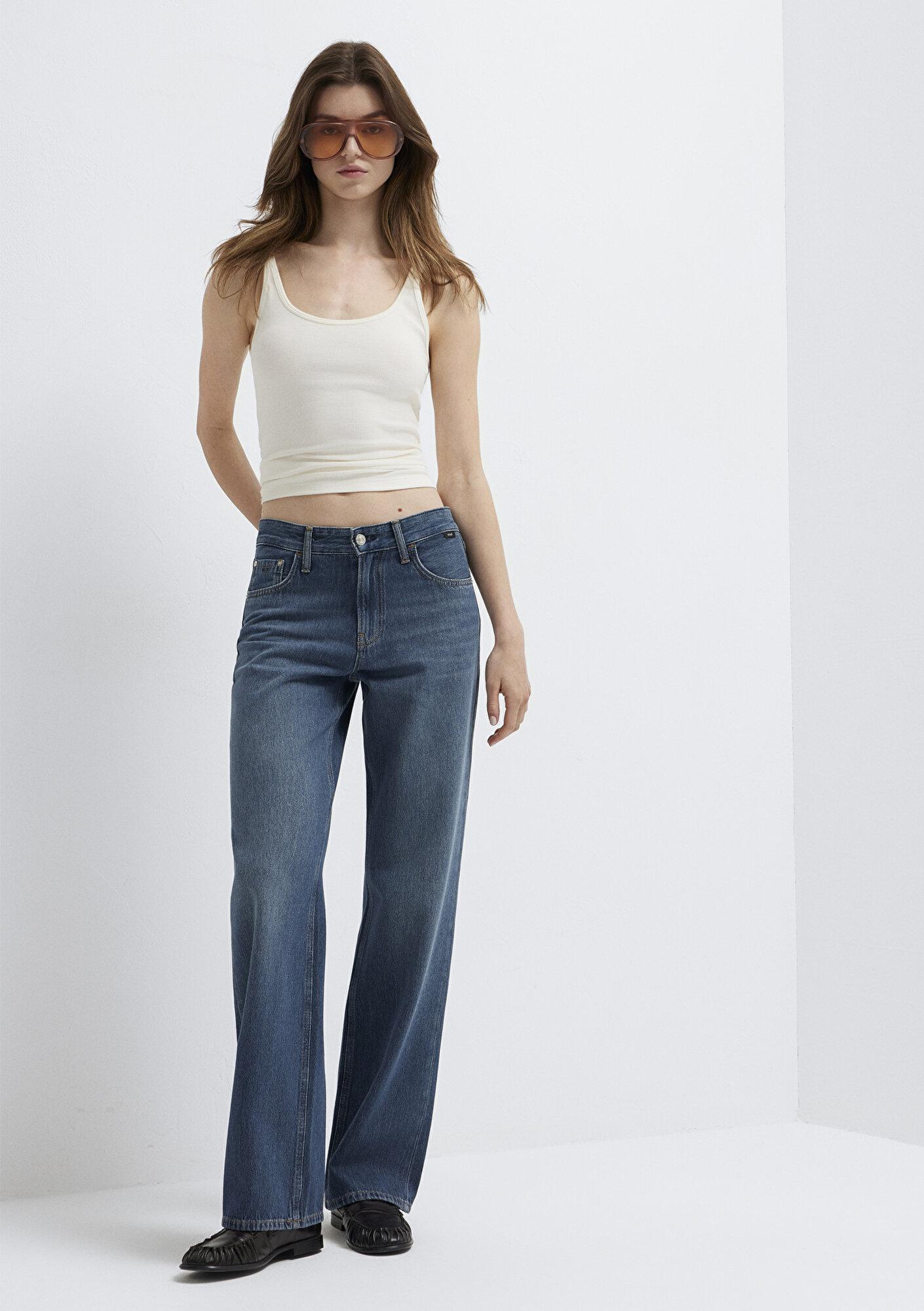 Mavi Lovely Classic Denim Puslu Koyu Mavi Jean Pantolon 1012645-A3167