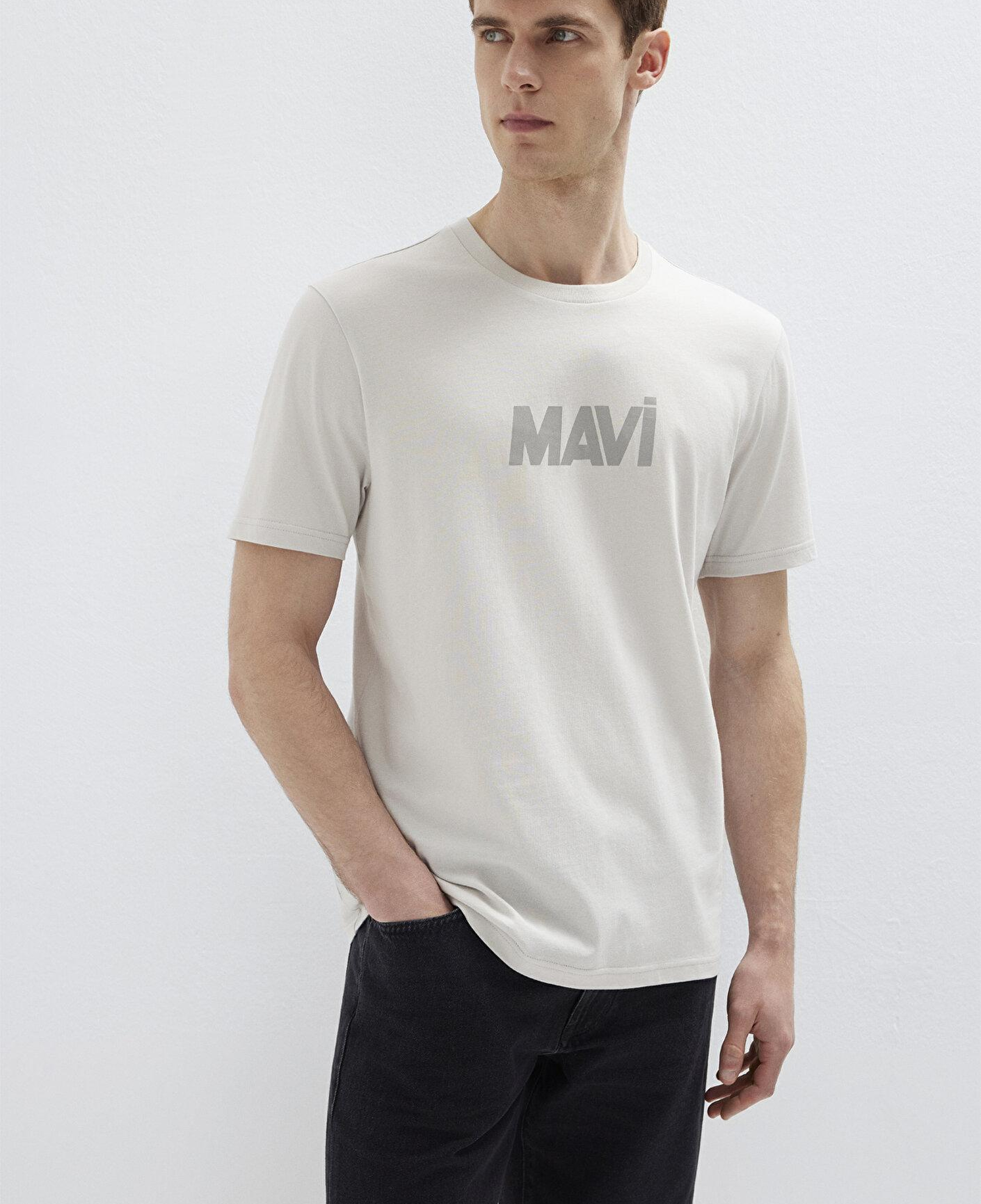 Mavi Mavi Logo Baskılı Gri Tişört Regular Fit / Normal Kesim 0612896-70080