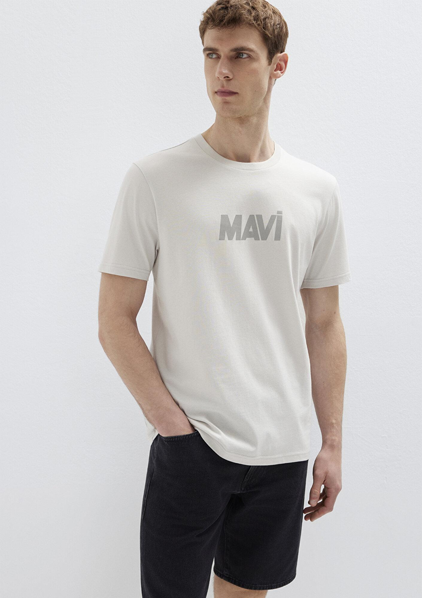 Mavi Mavi Logo Baskılı Gri Tişört Regular Fit / Normal Kesim 0612896-70080