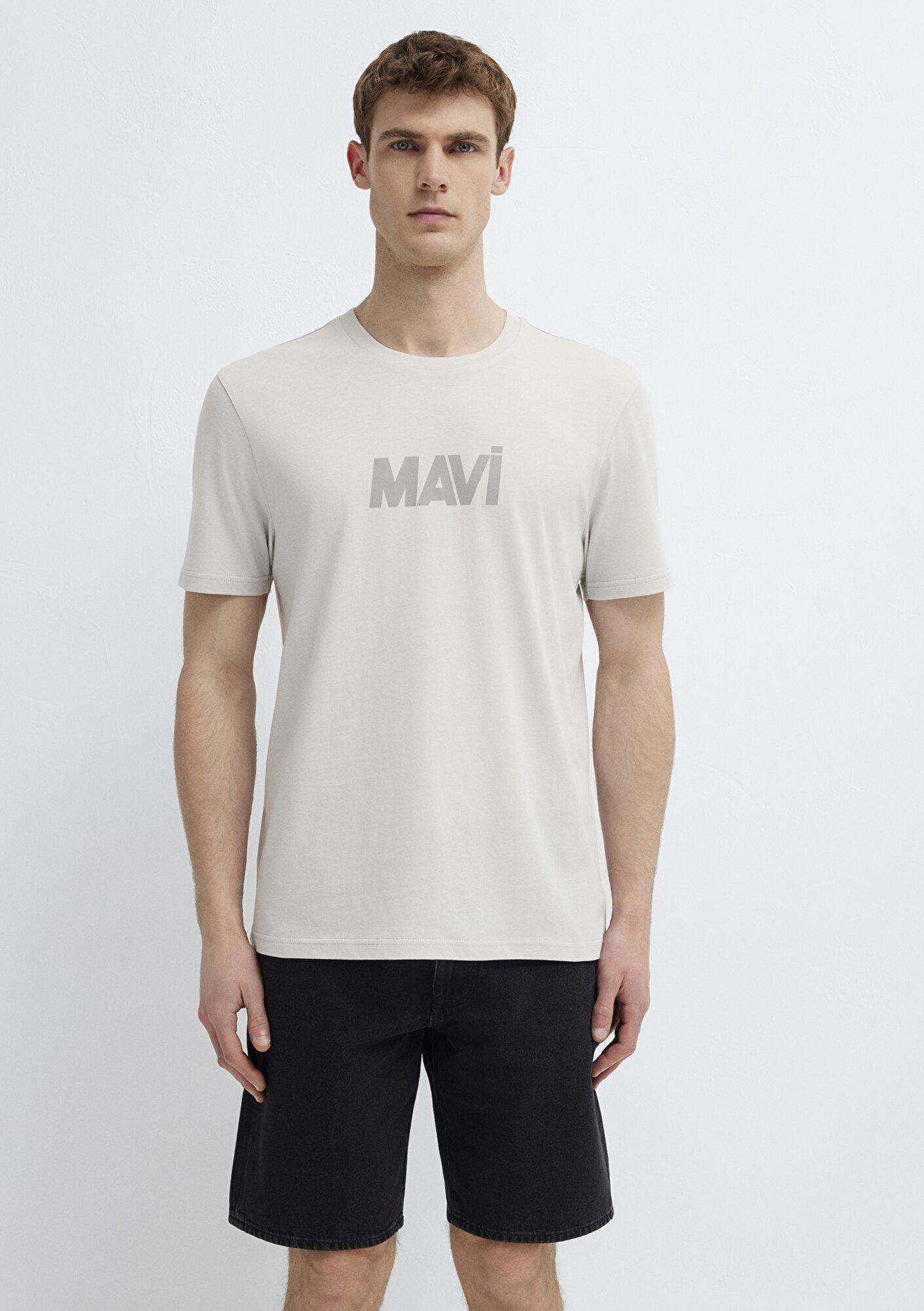 Mavi Mavi Logo Baskılı Gri Tişört Regular Fit / Normal Kesim 0612896-70080