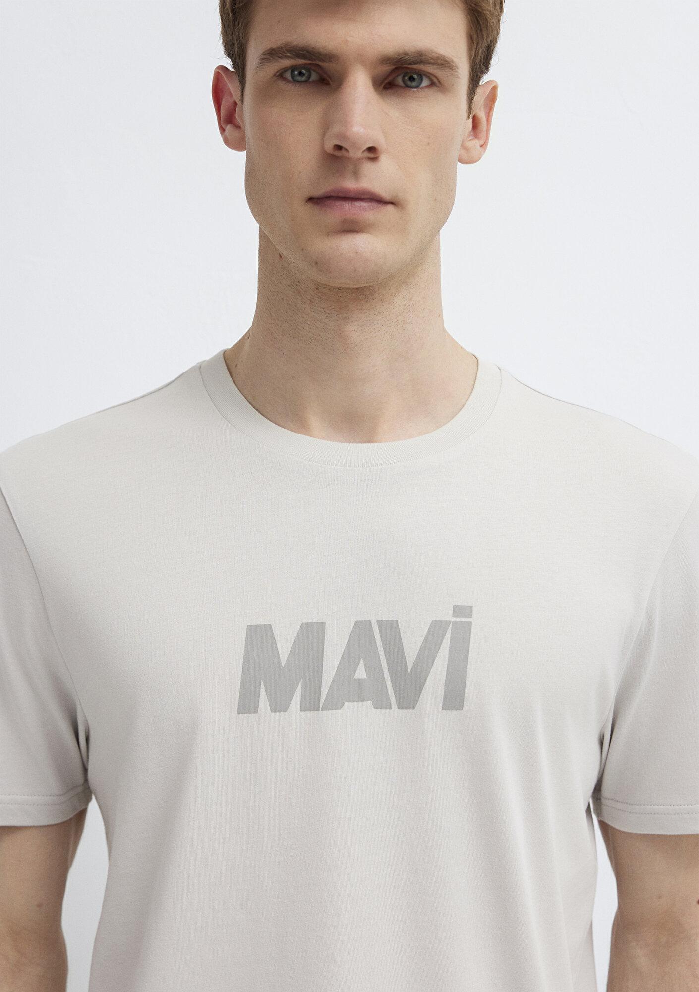 Mavi Mavi Logo Baskılı Gri Tişört Regular Fit / Normal Kesim 0612896-70080